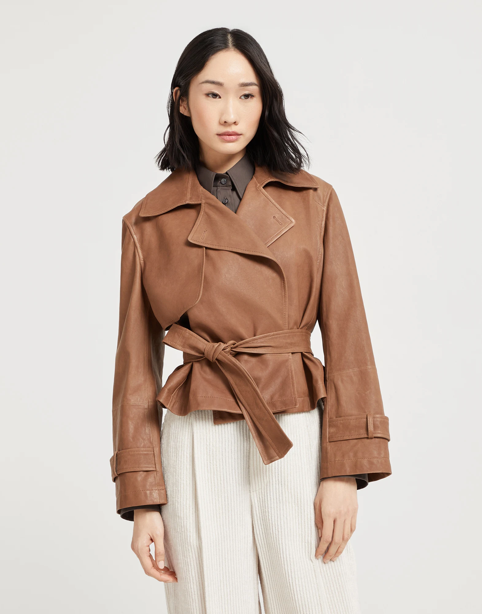 Vintage nappa Crop trenchcoat