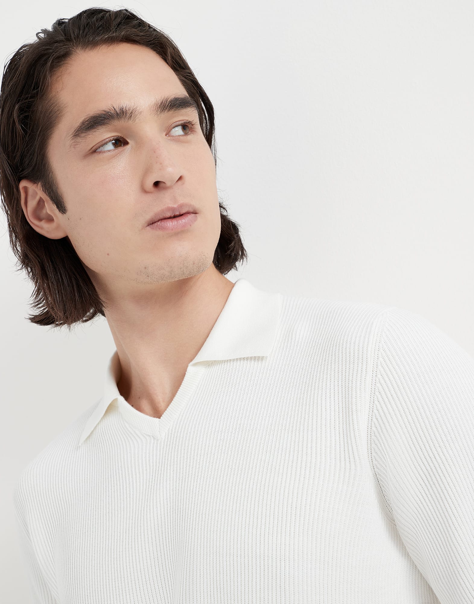 Cotton English rib knit polo