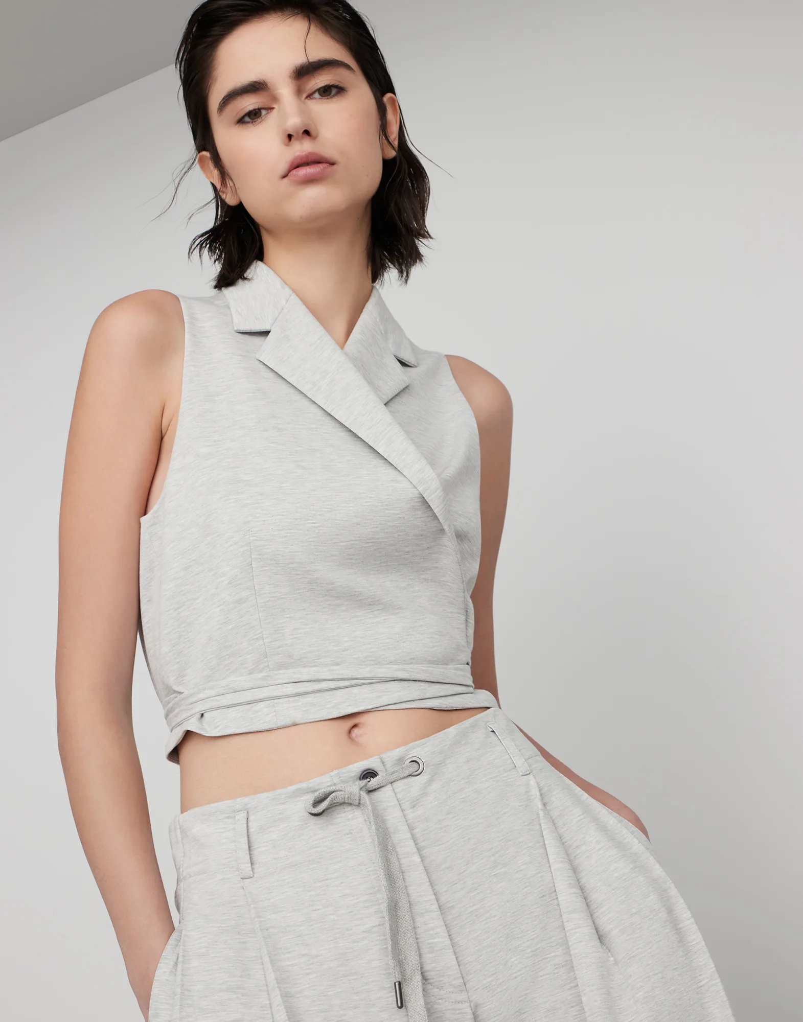 Couture interlock loose cropped trousers