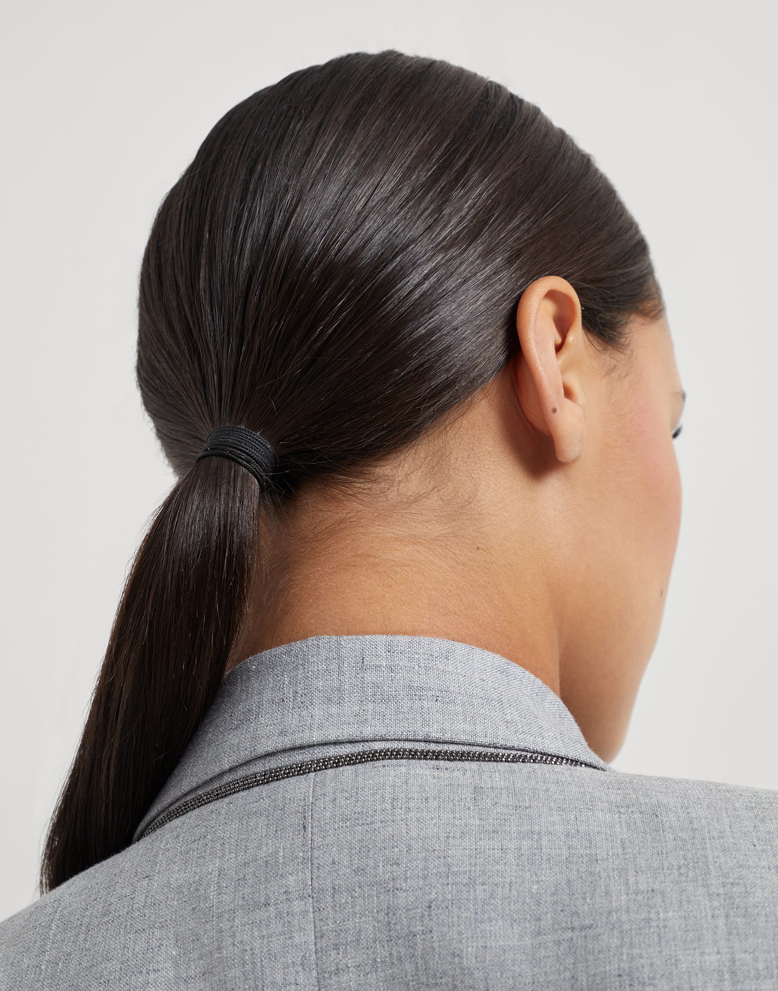 Linen and wool canvas blazer with monili
