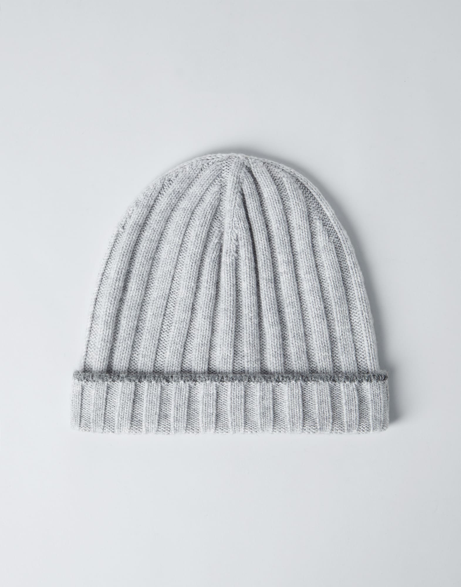 Cashmere rib knit beanie