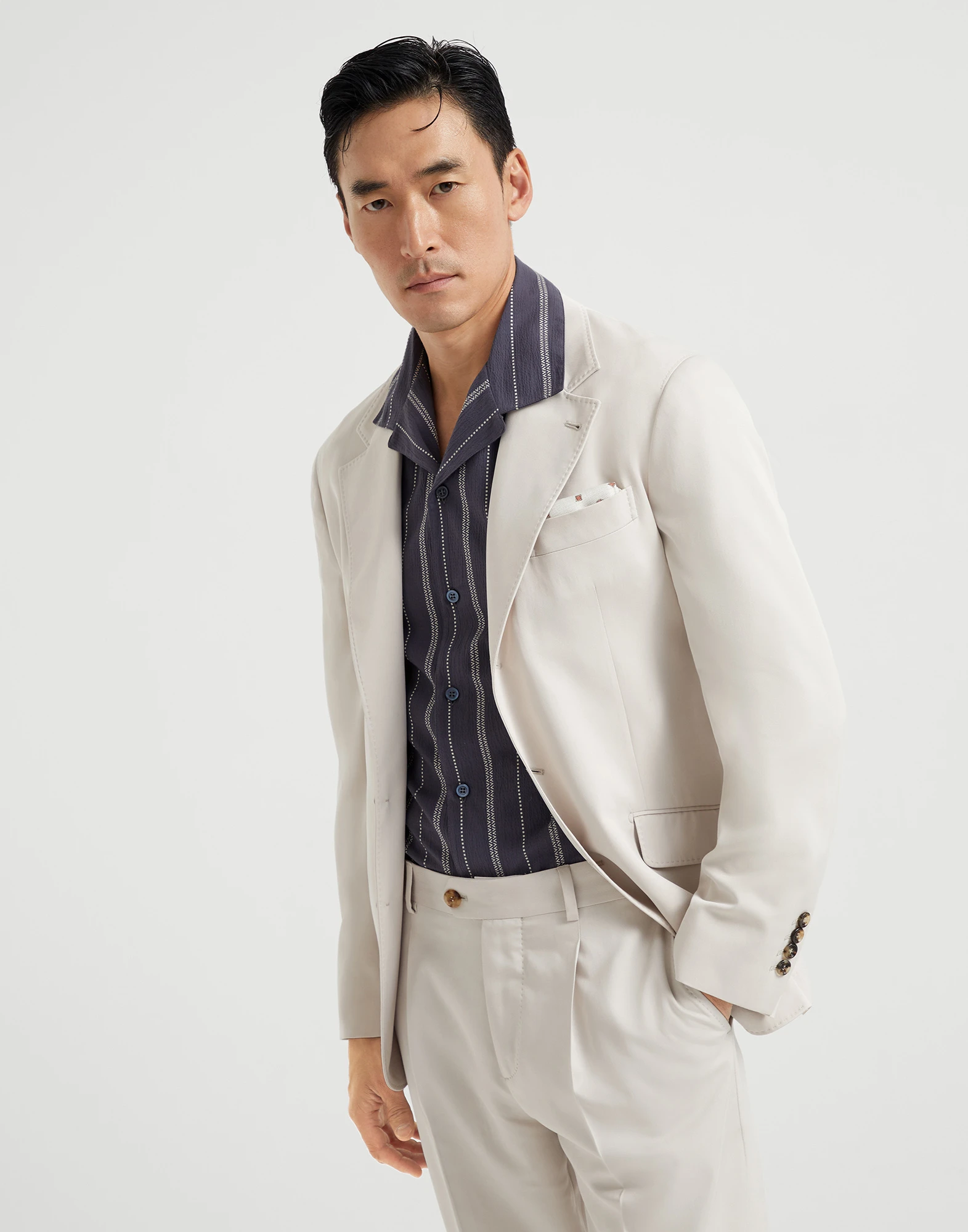 Twill unconstructed blazer