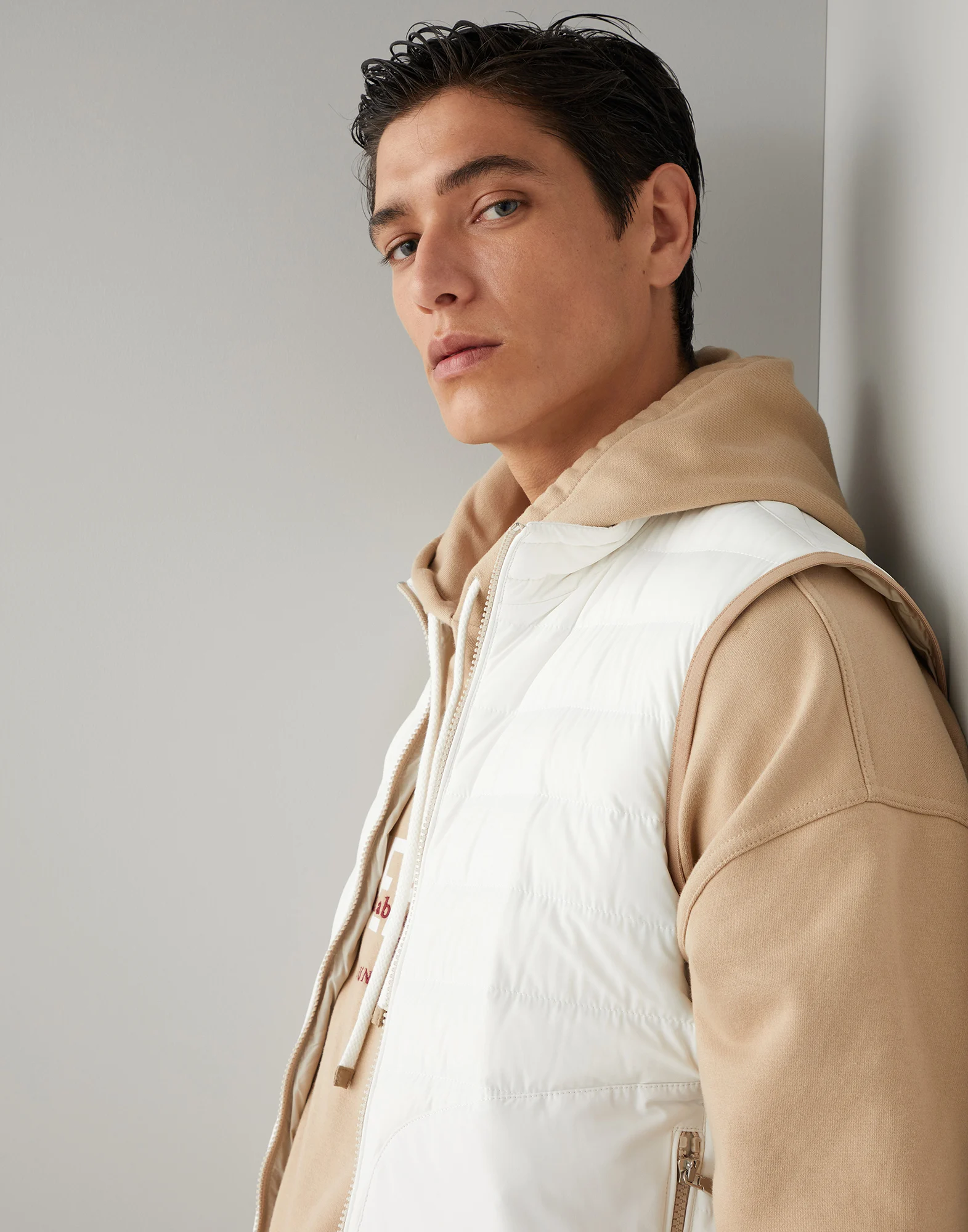 Bonded nylon lightweight down vest