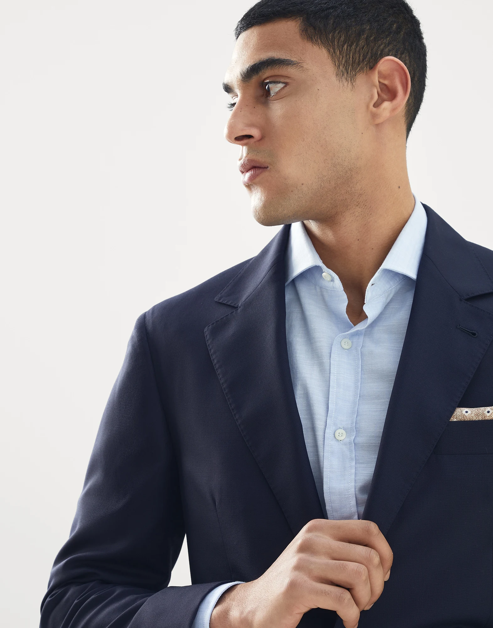 Virgin wool and silk lightweight hopsack blazer