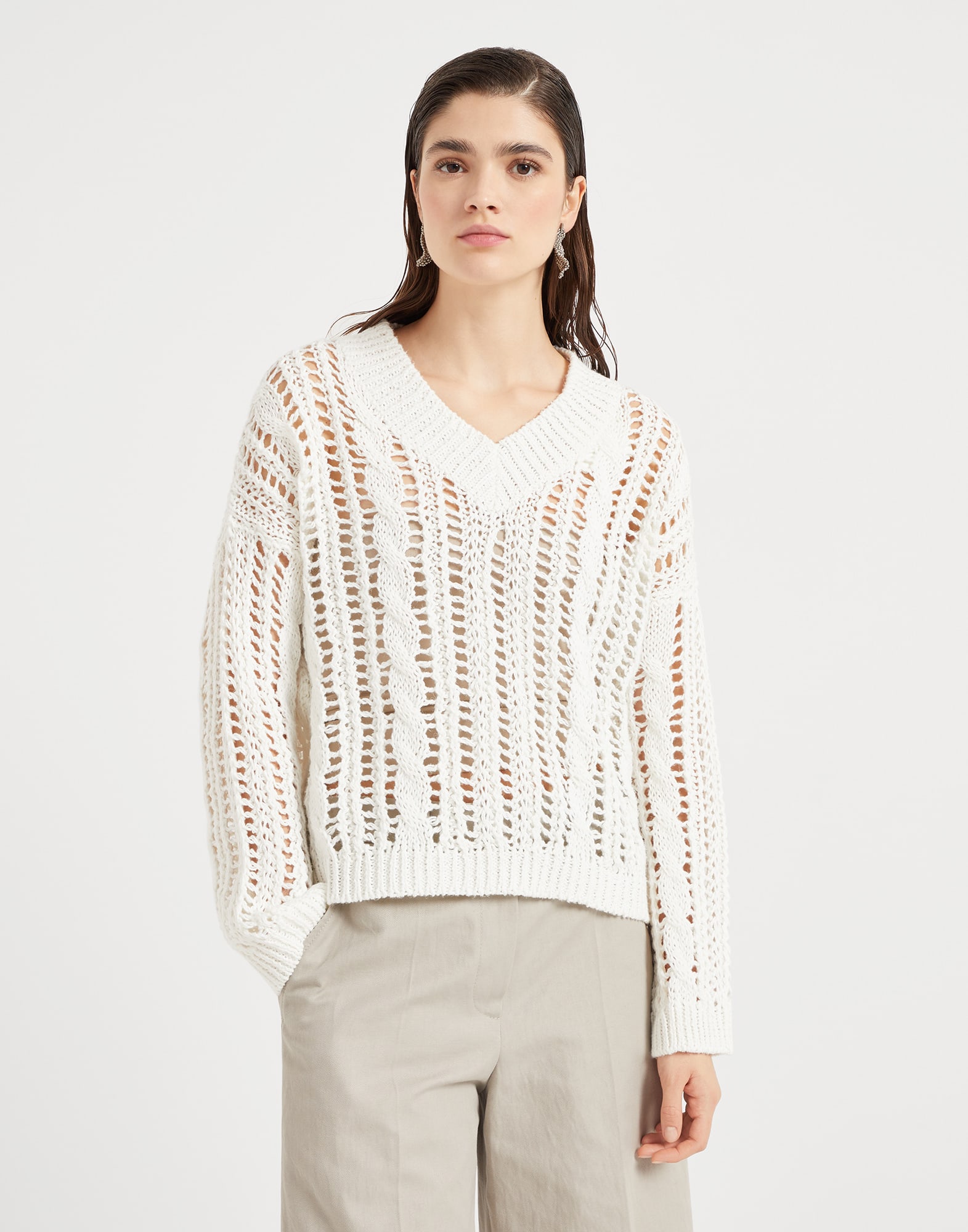 Cable & Mesh sweater