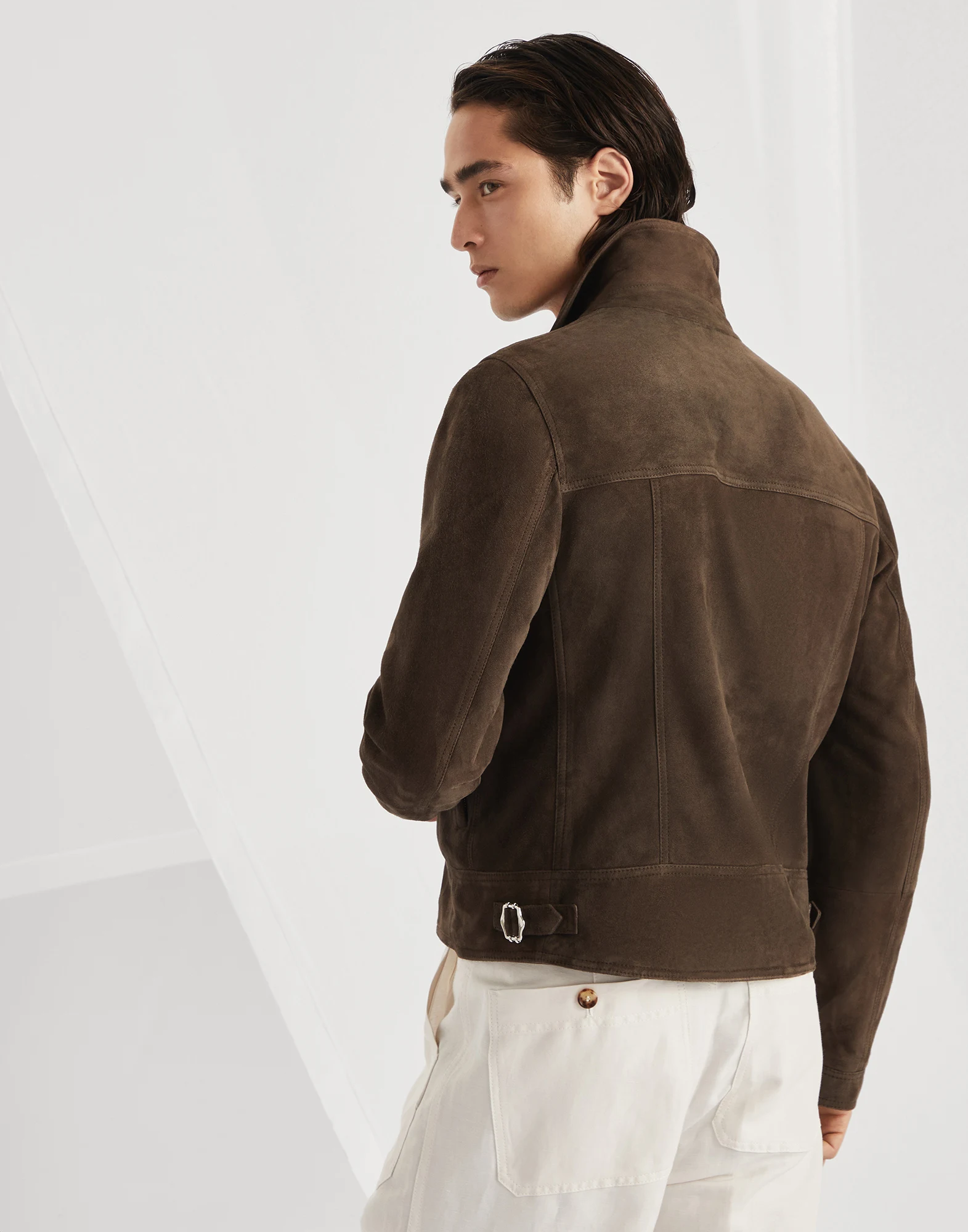 Suede biker jacket