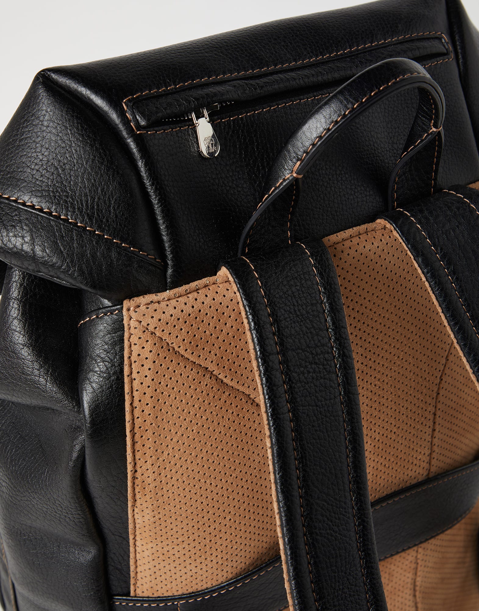 Grained calfskin leisure backpack