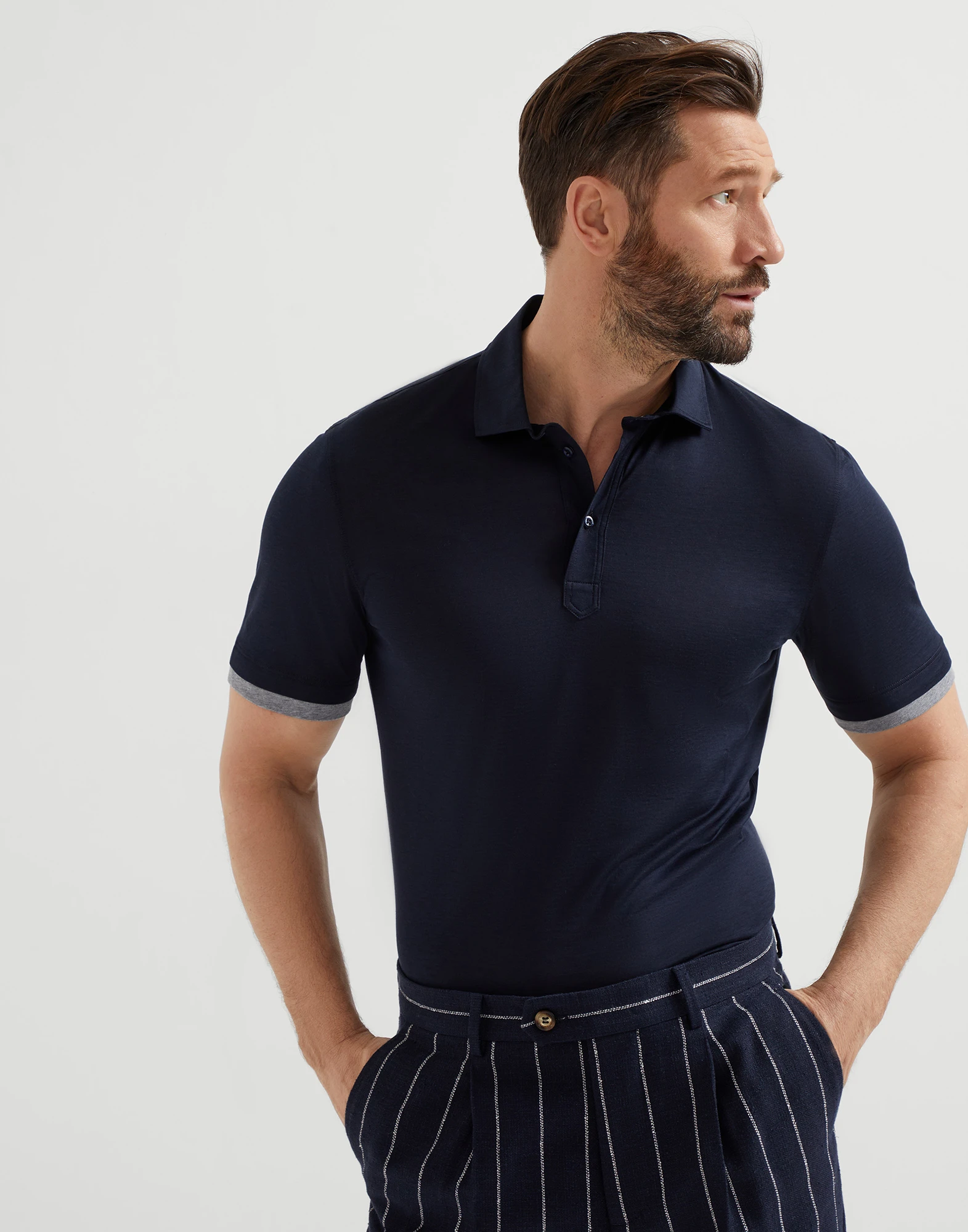 Polo with Faux-Layering