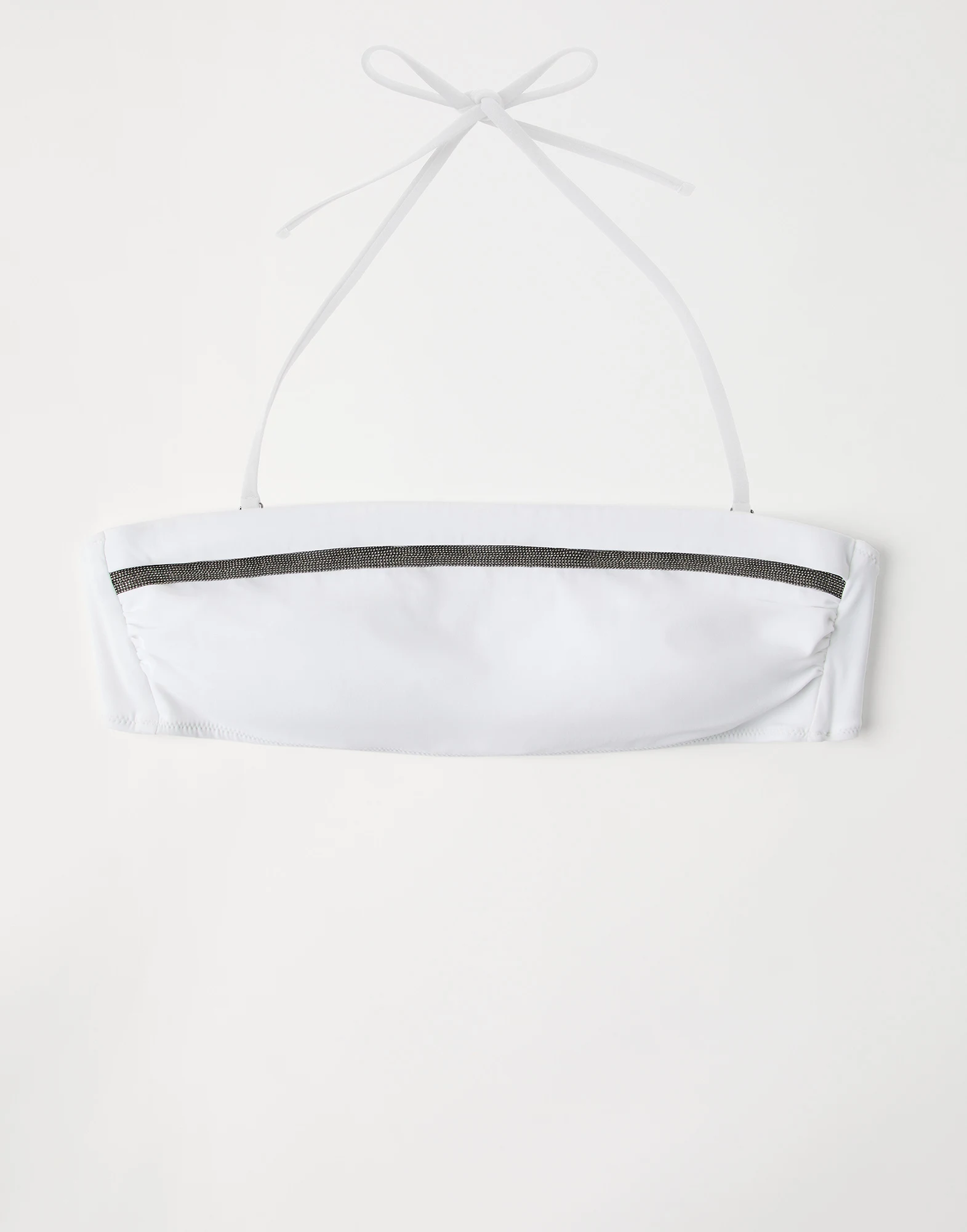 Bikini bandeau top with monili