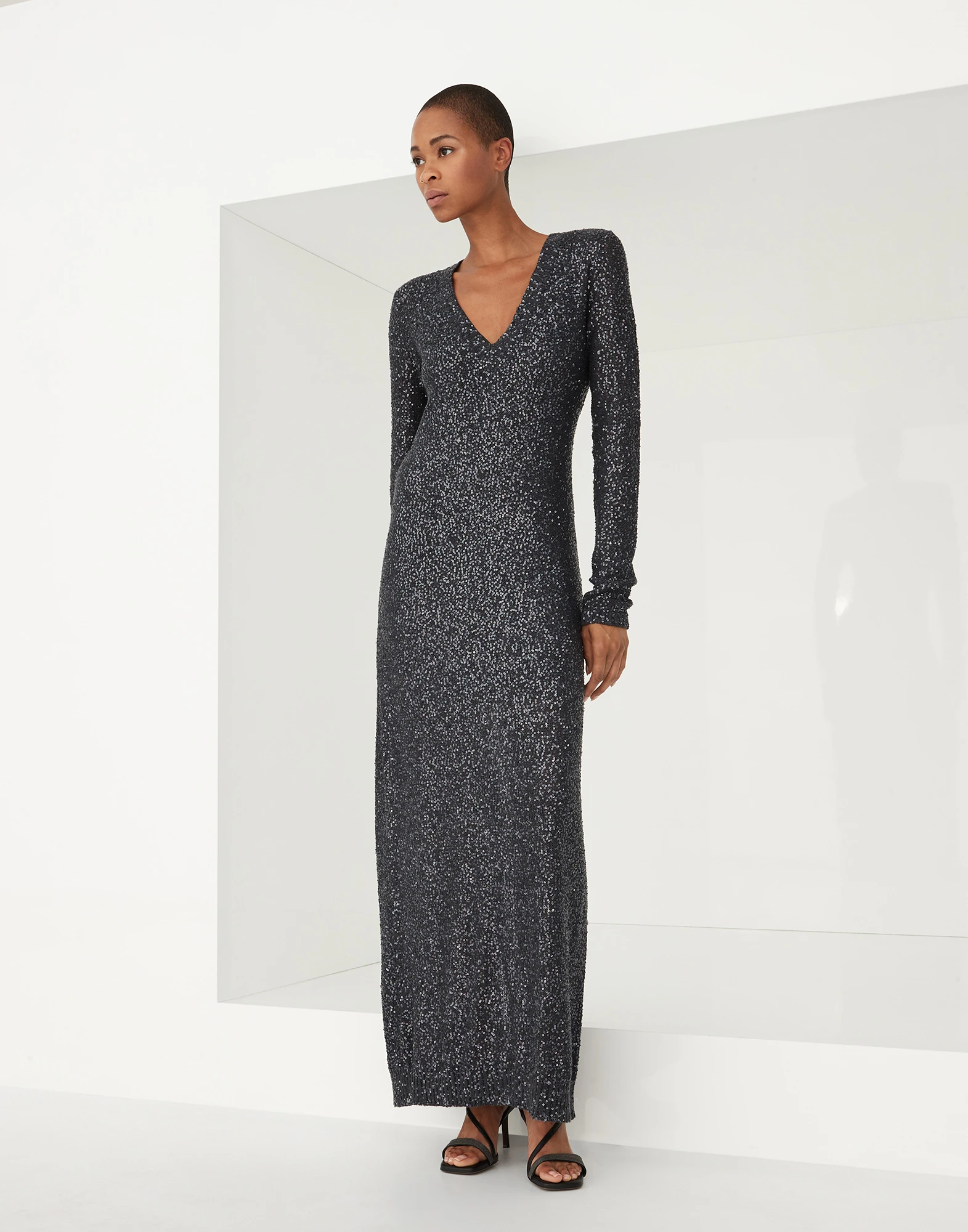 Dazzling linen, cashmere and silk dress