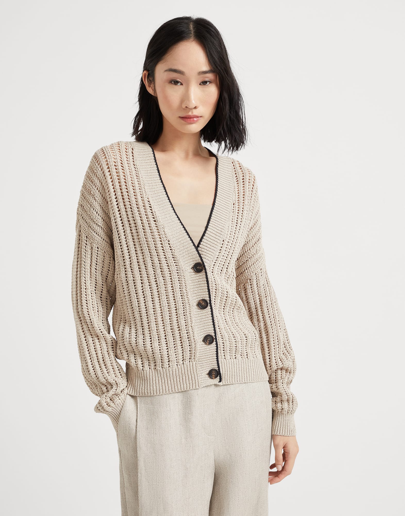 Cardigan with monili