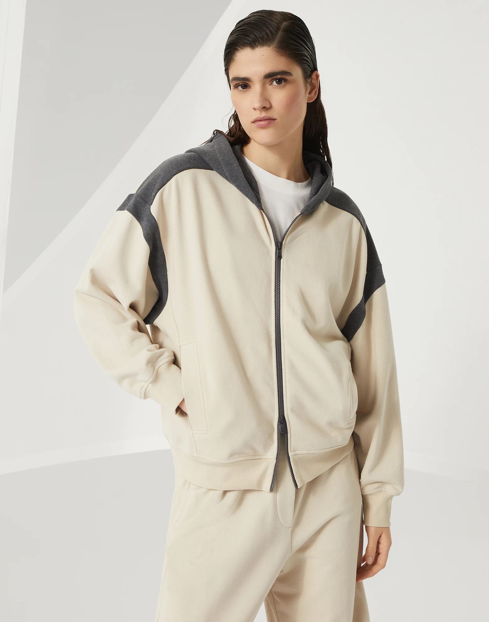 Smooth cotton French terry sweatshirt