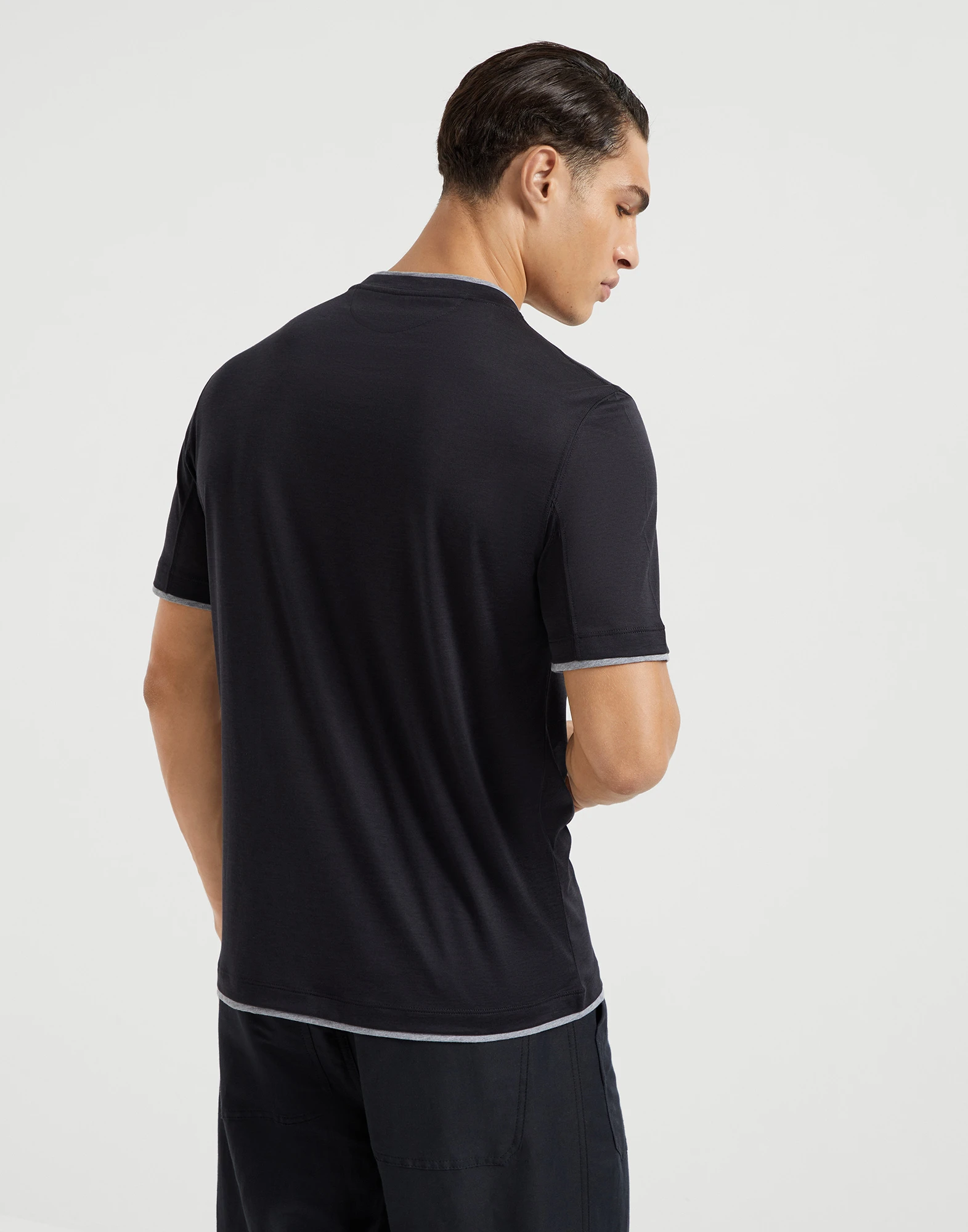 T-shirt with faux-layering