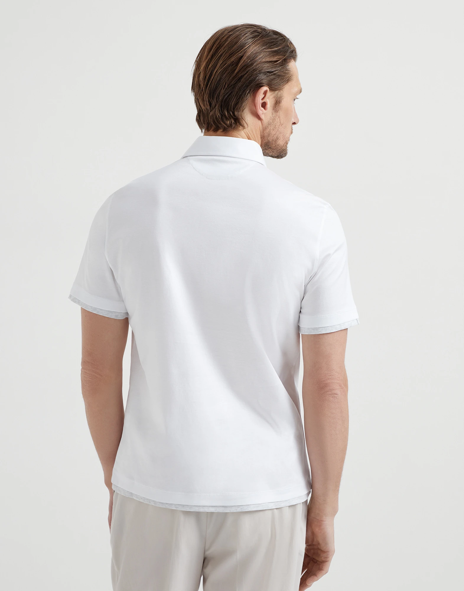 Polo with faux-layering