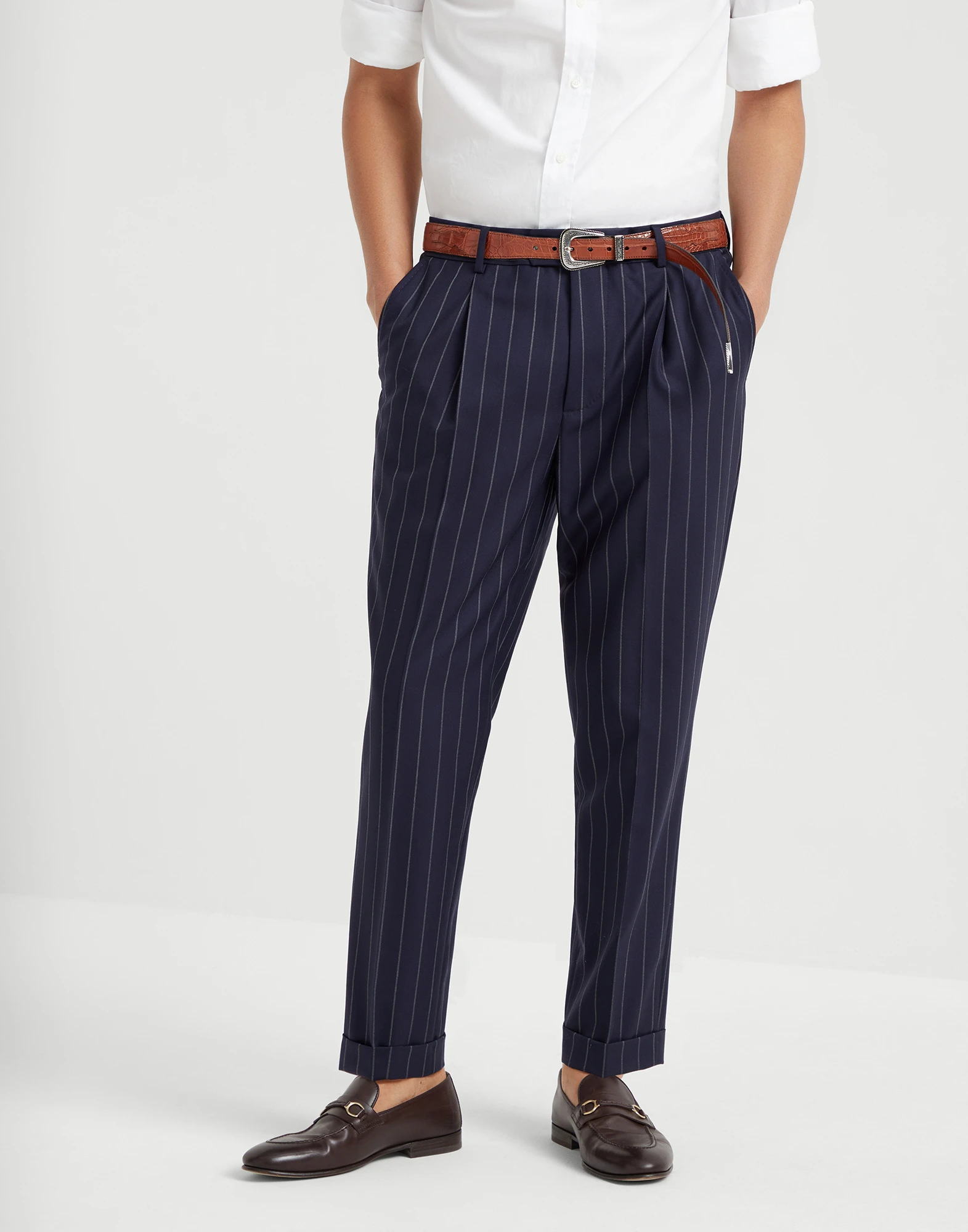Chalk stripe trousers