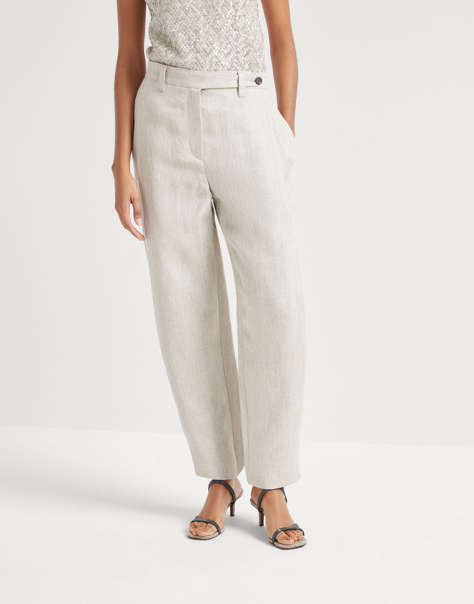 Linen cover trousers