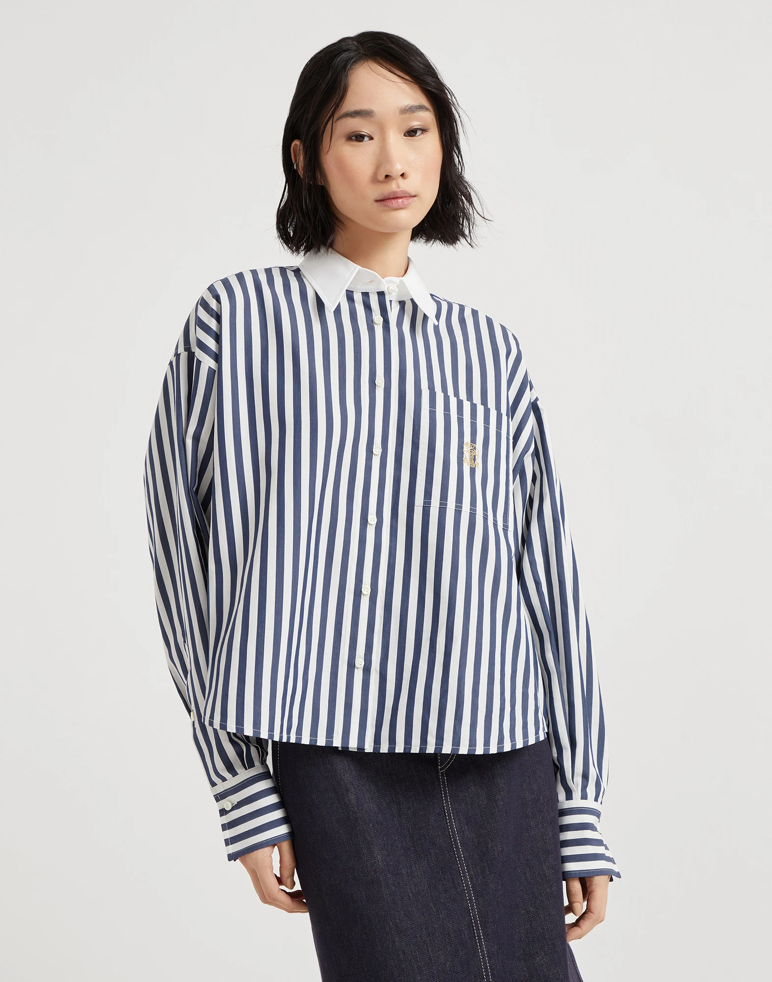 Poplin shirt with logo