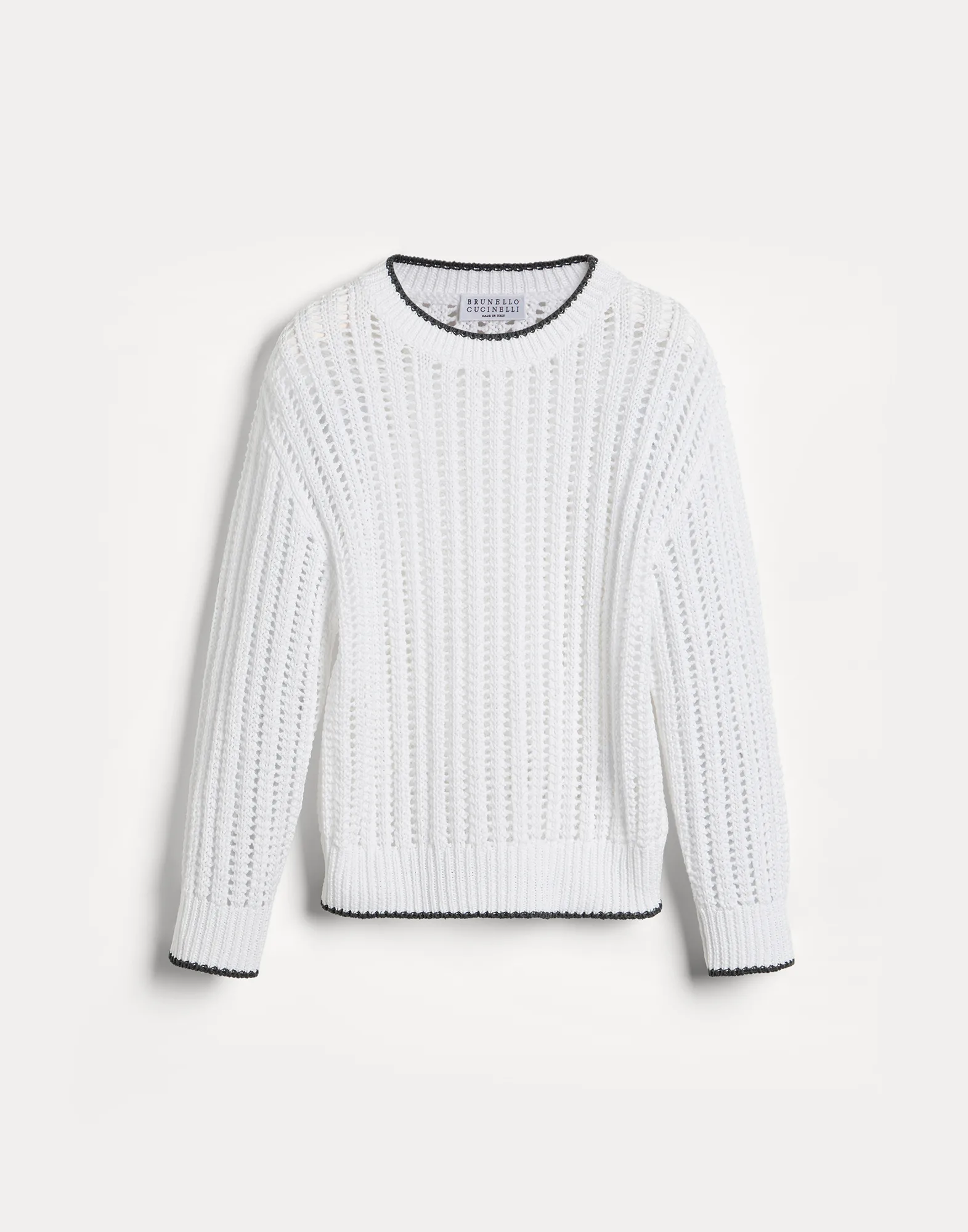 Ribbed openwork sweater