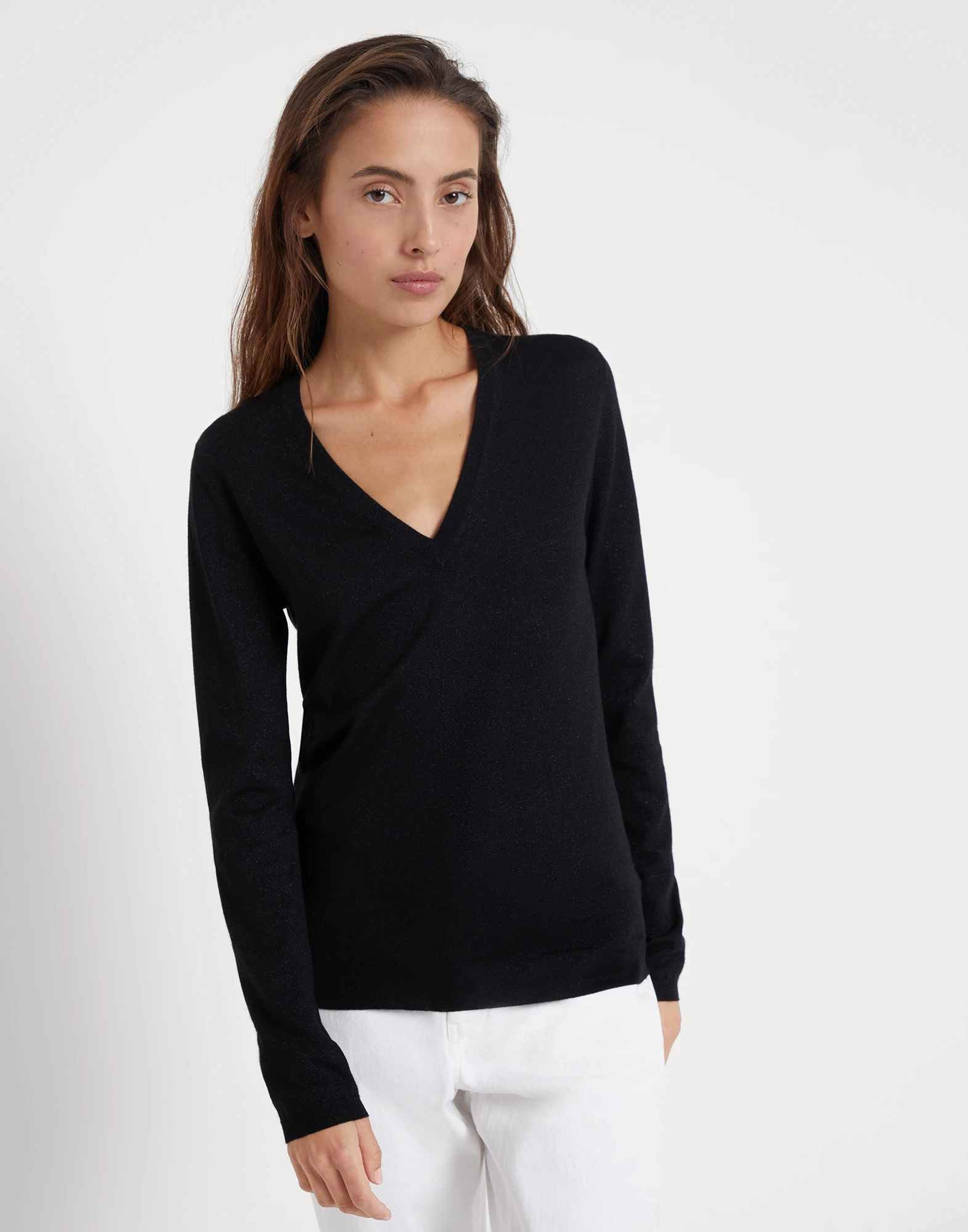 Cashmere and silk sparkling lightweight sweater