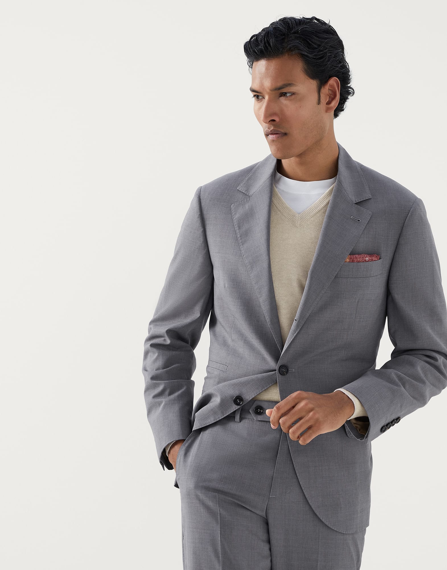 Super 150s lightweight wool and silk blazer
