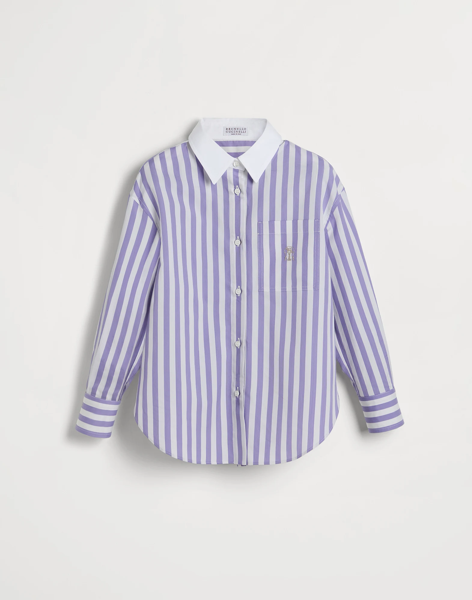 Striped poplin shirt