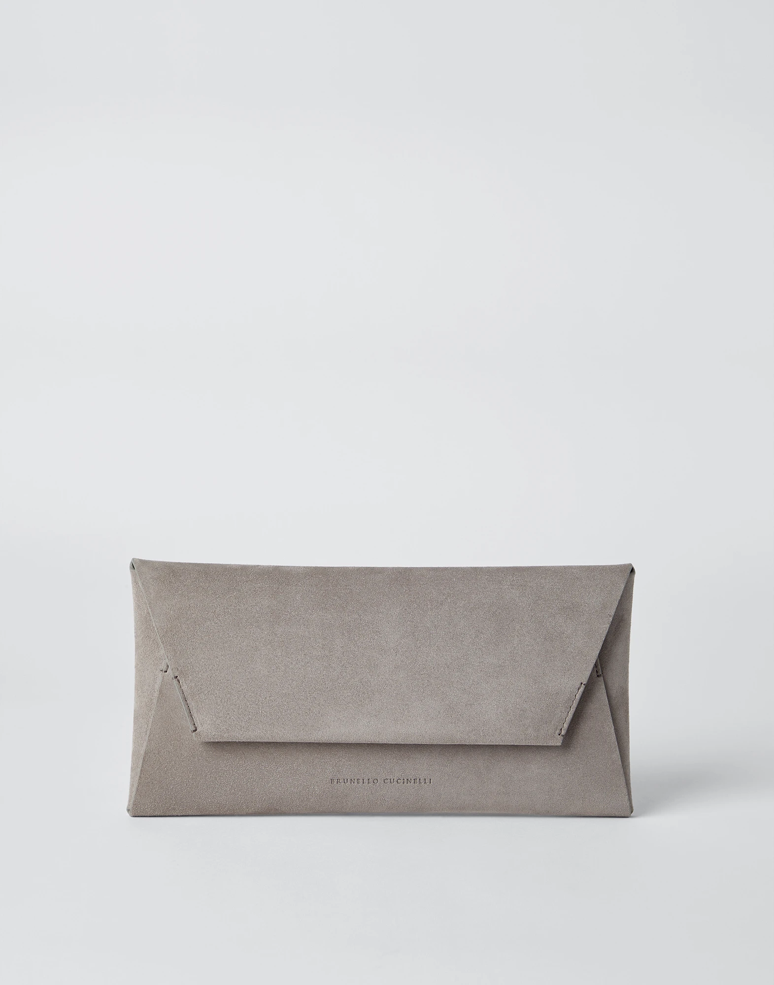 Suede envelope bag with precious chain