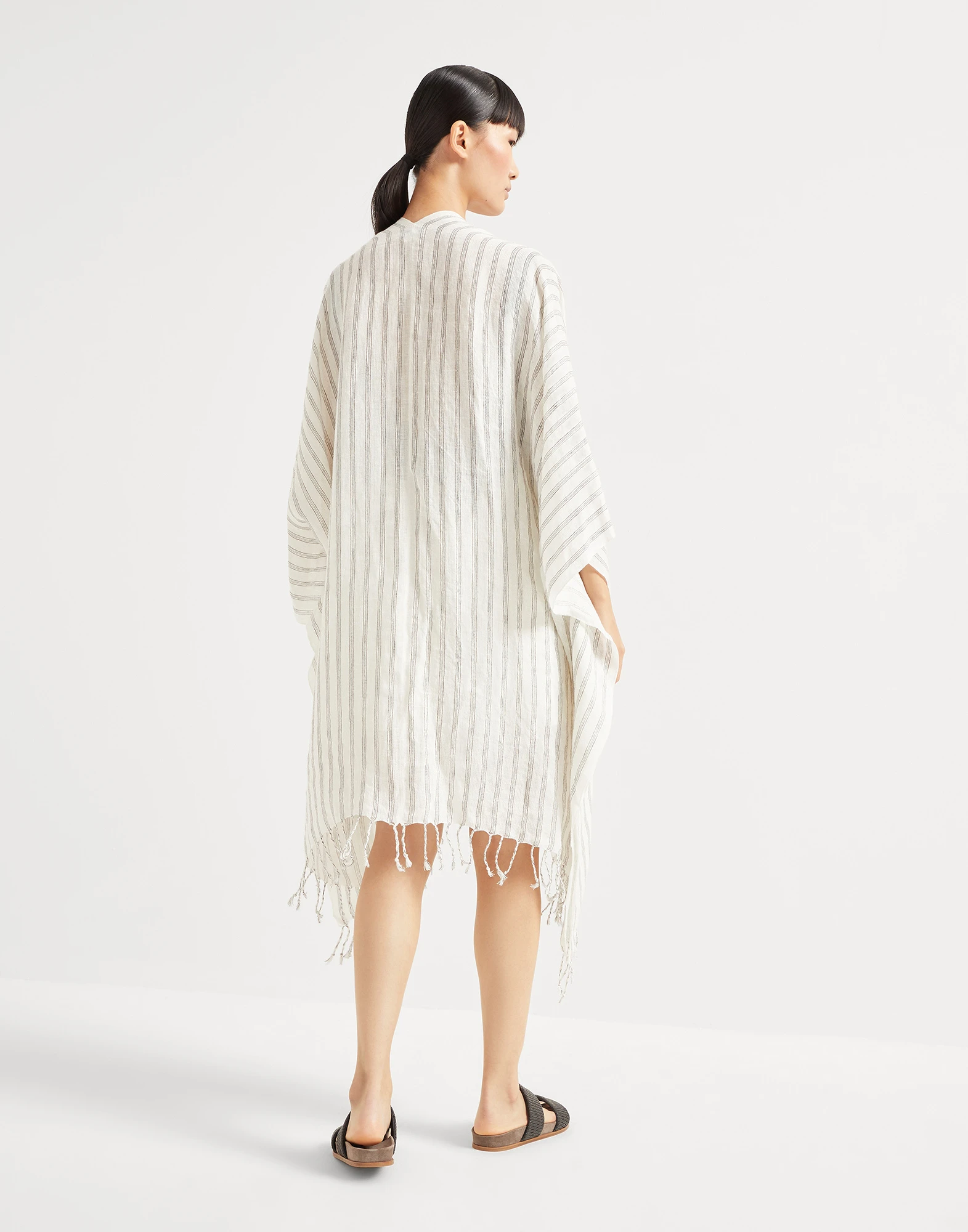 Poncho with fringe