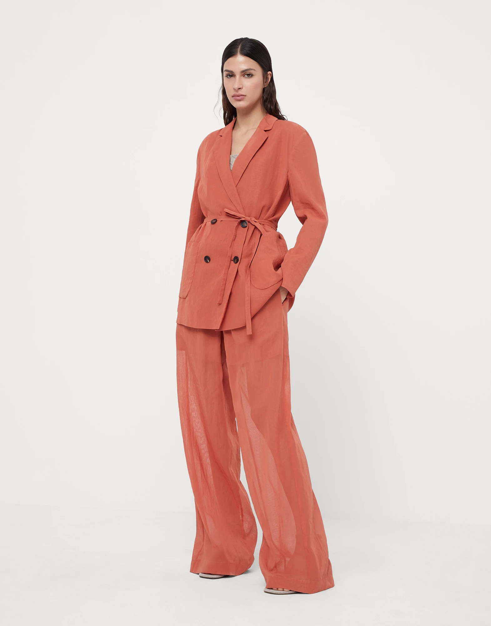 Cotton organza matching set with monili