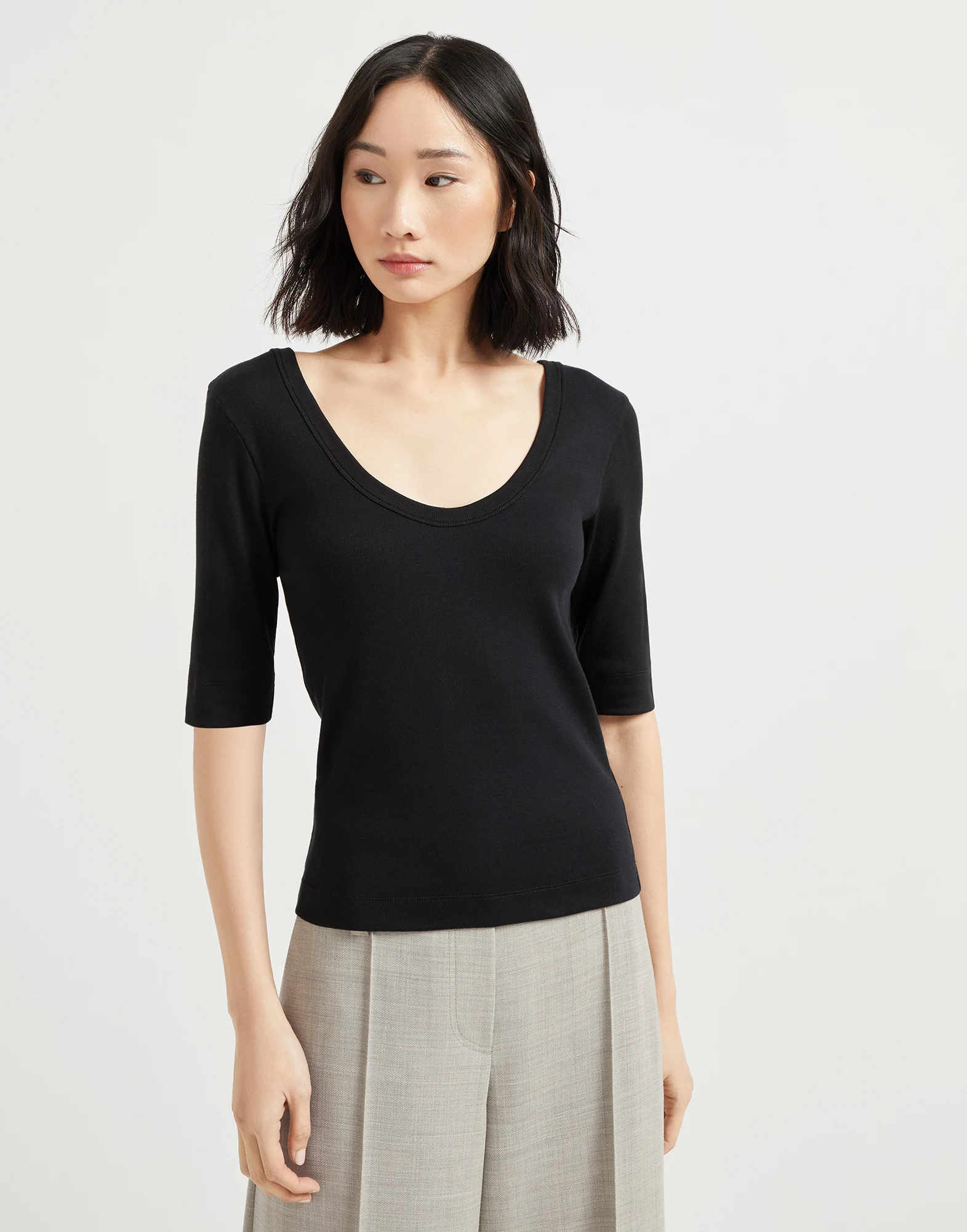 Ribbed jersey T-shirt