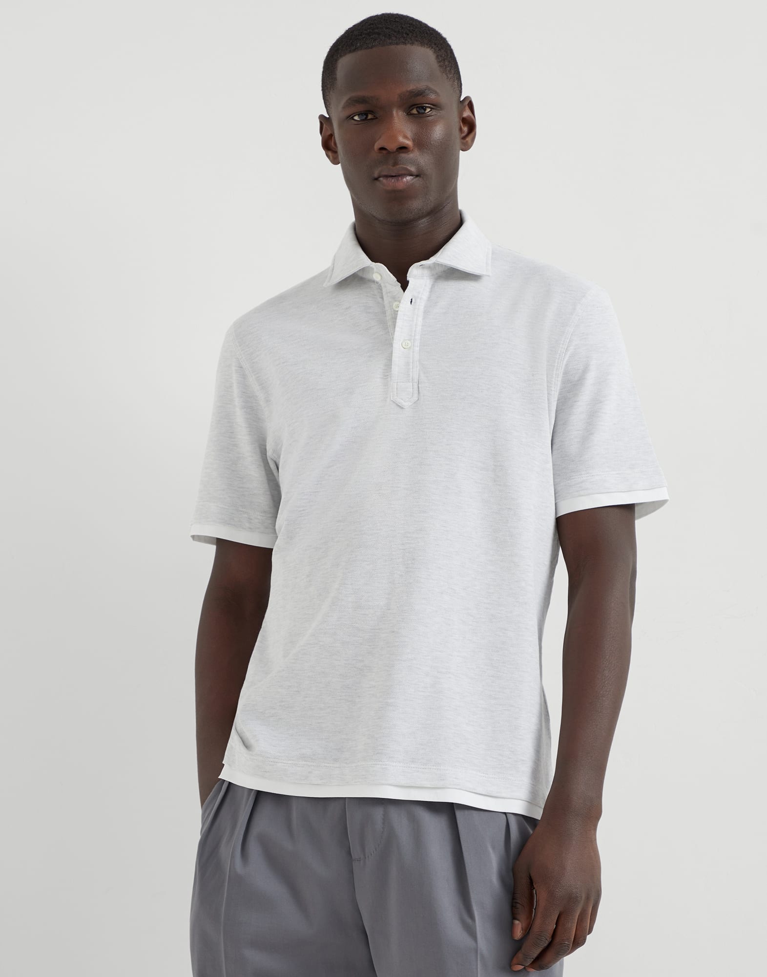 Polo with Faux-Layering
