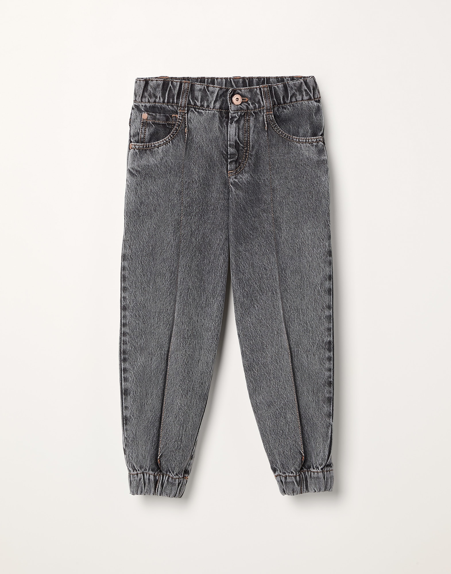 Classic denim track trousers with monili, Crte detail and elasticated cuffs
