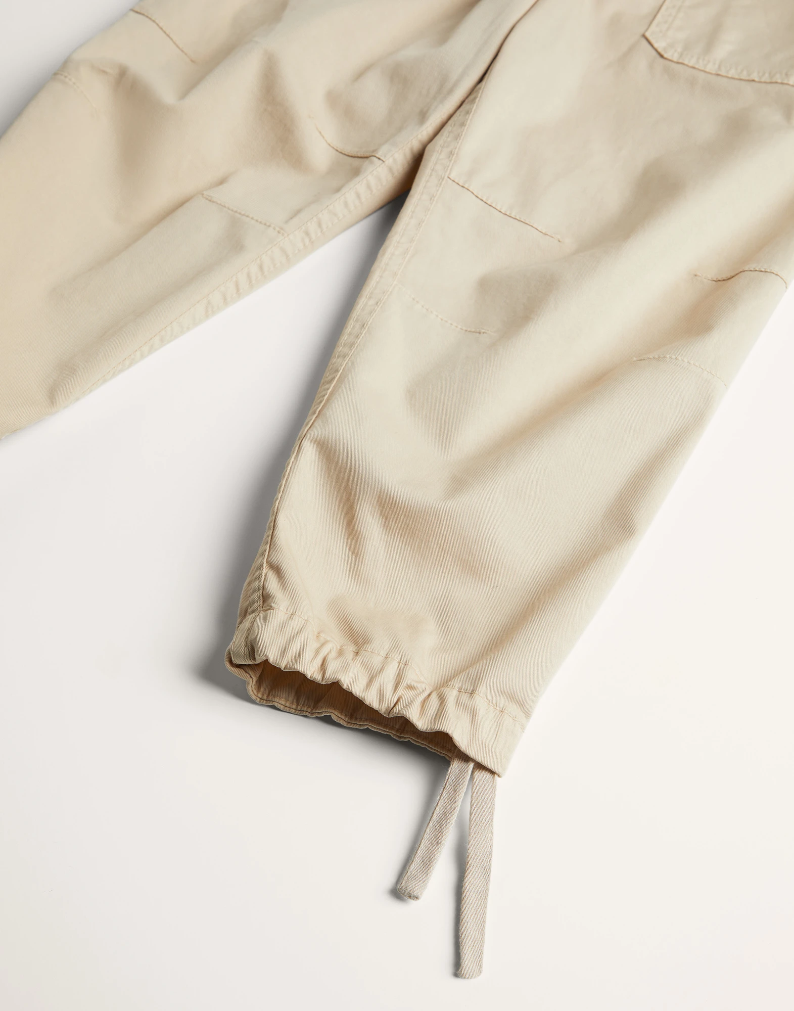 Garment-dyed utility trousers in American Pima cotton comfort gabardine
