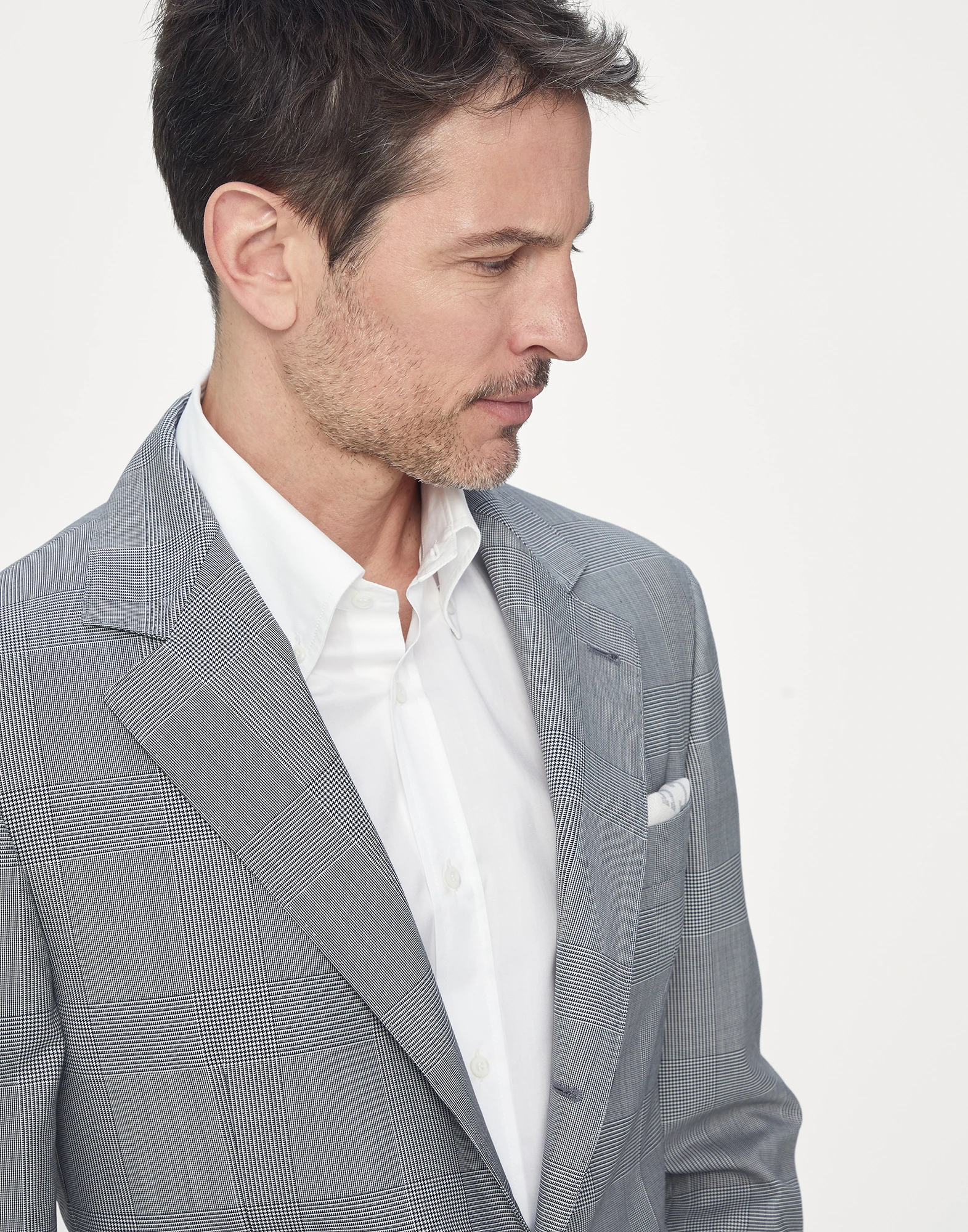 Super 150s virgin wool Prince of Wales jacket