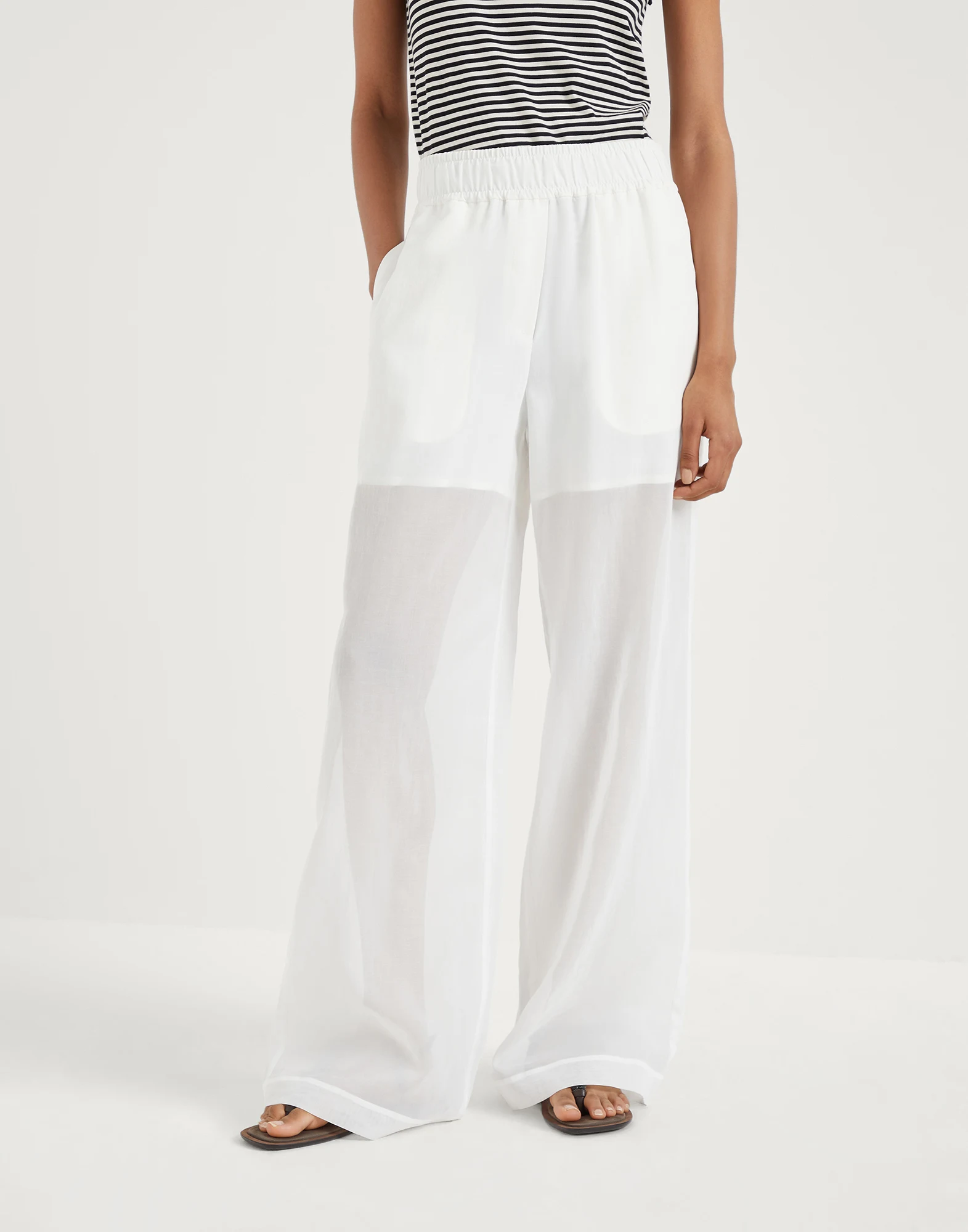 Cotton organza loose trousers