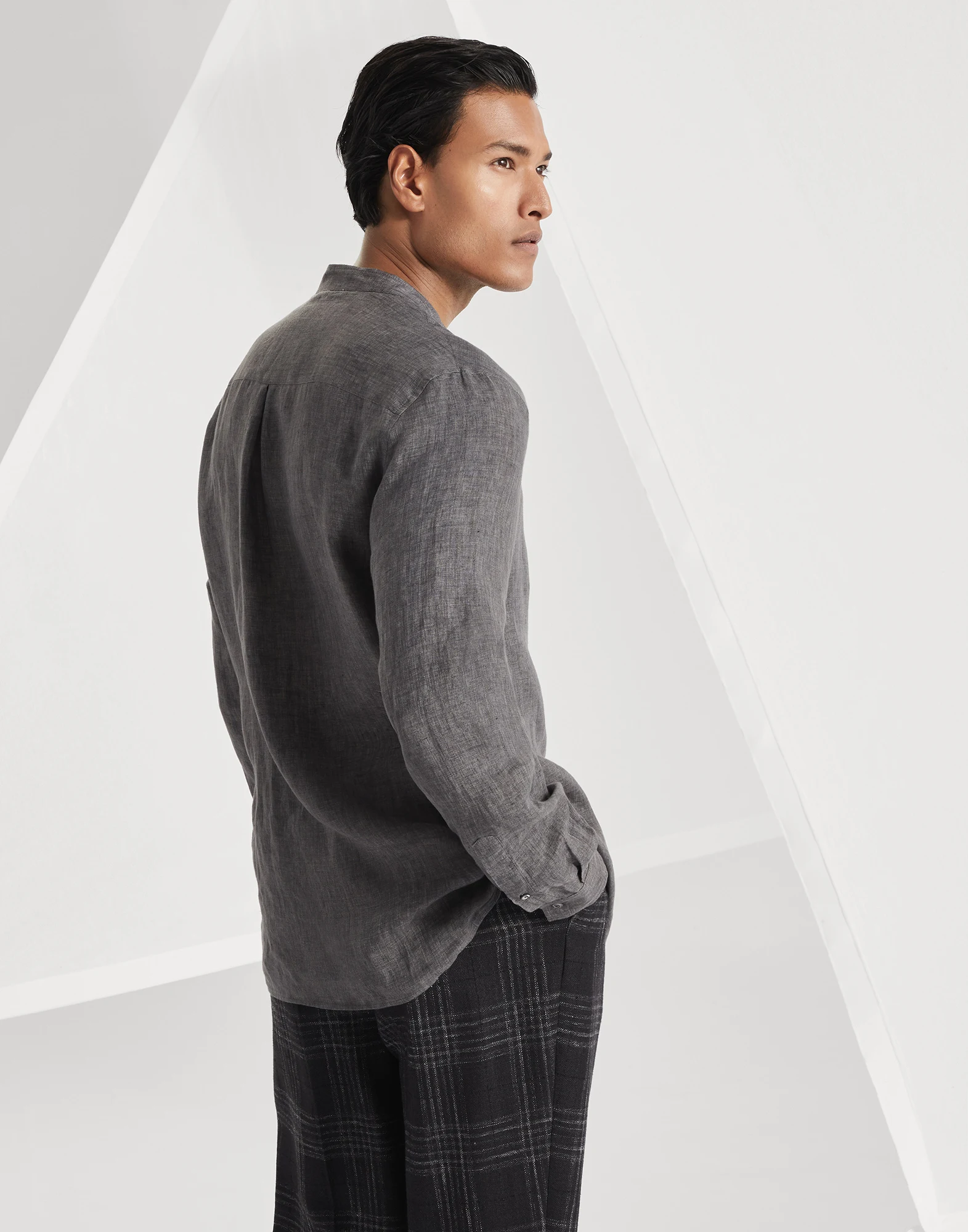 Mandarin collar shirt