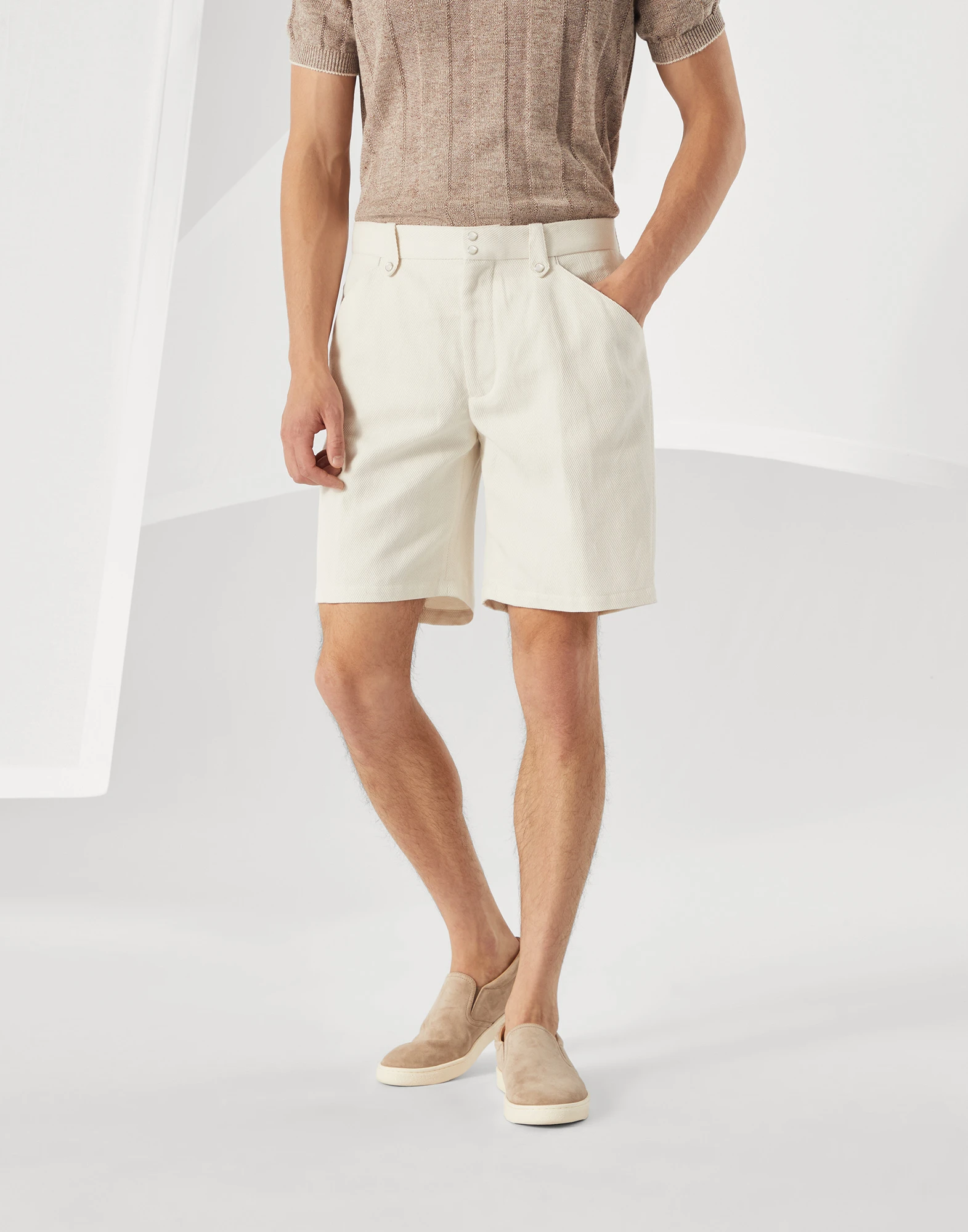 Chevron Bermuda shorts