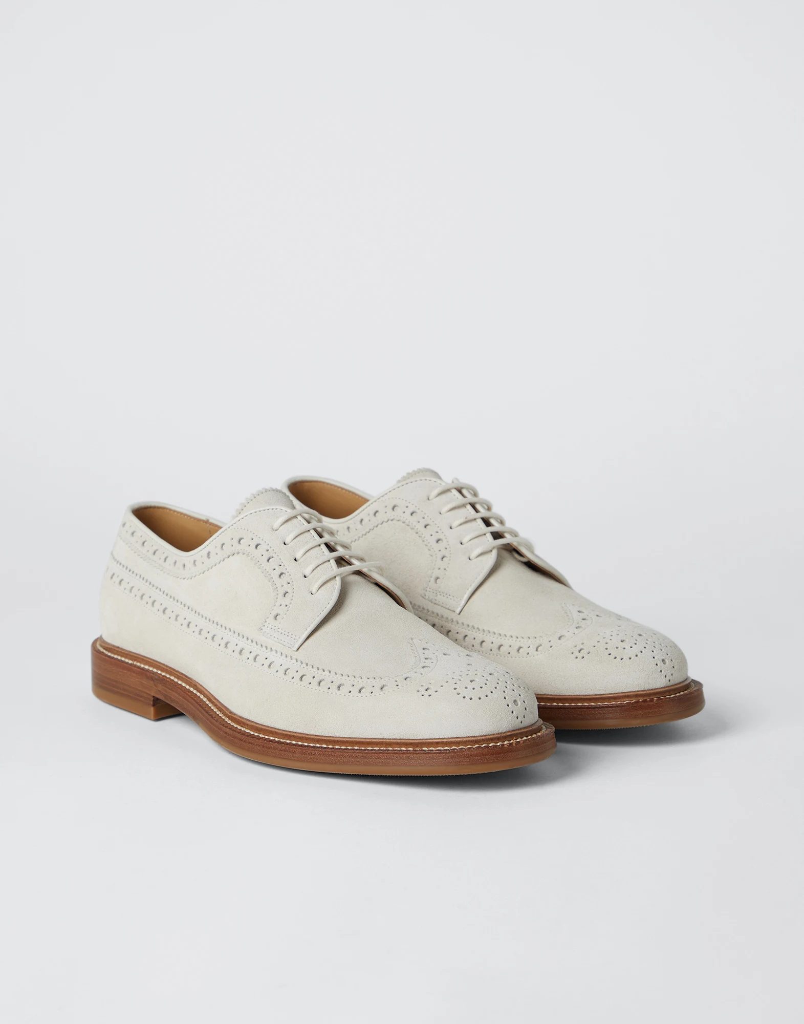 Suede longwing brogues