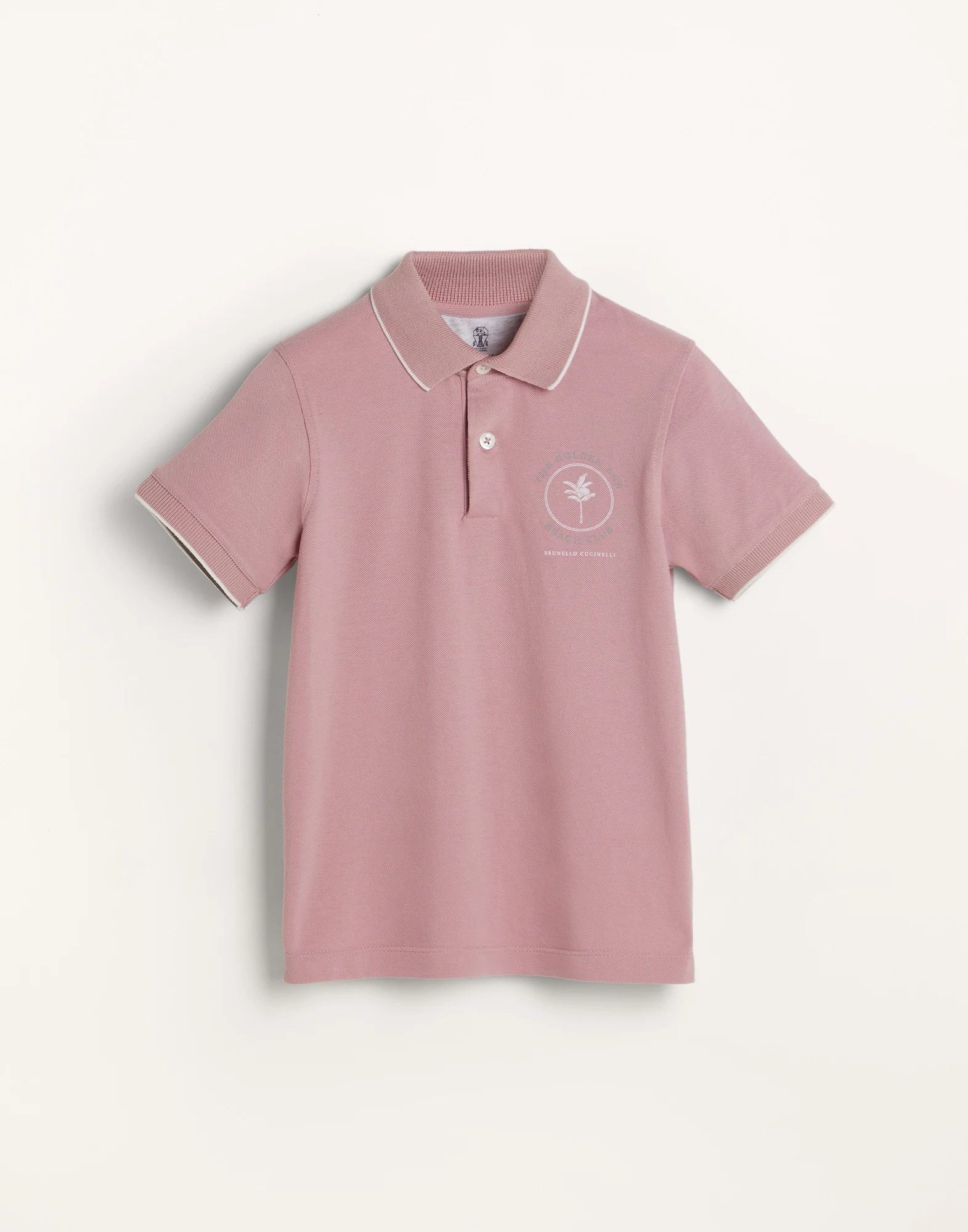 Cotton pique polo shirt with print