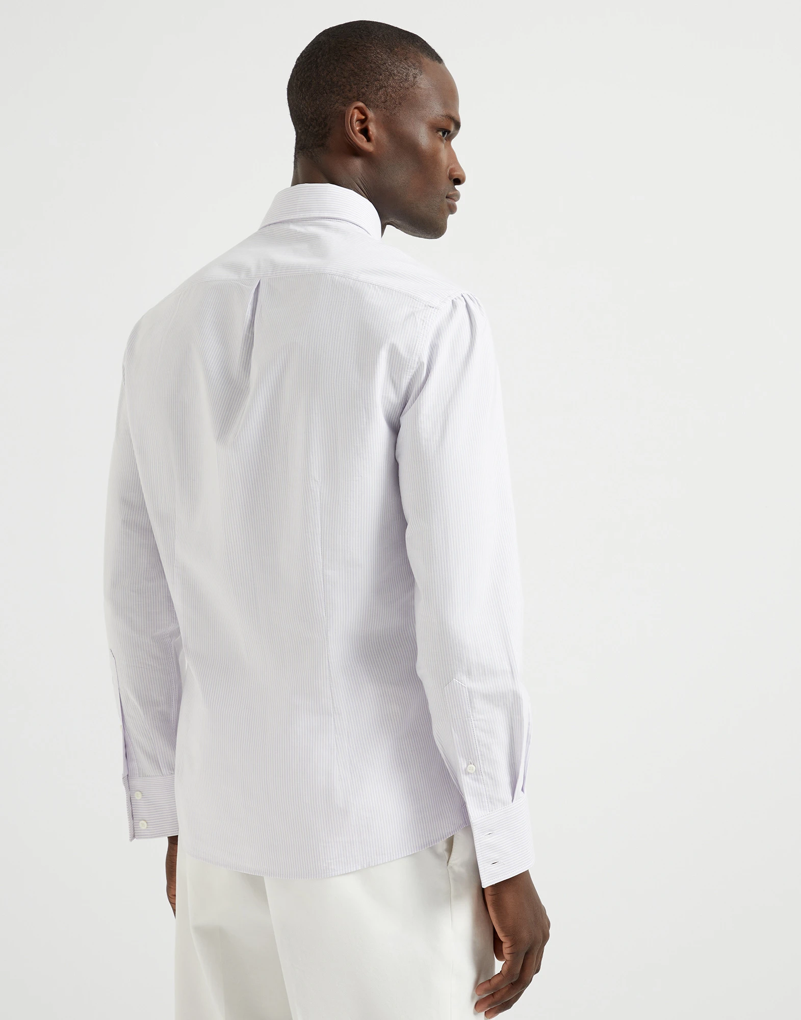 Striped poplin shirt