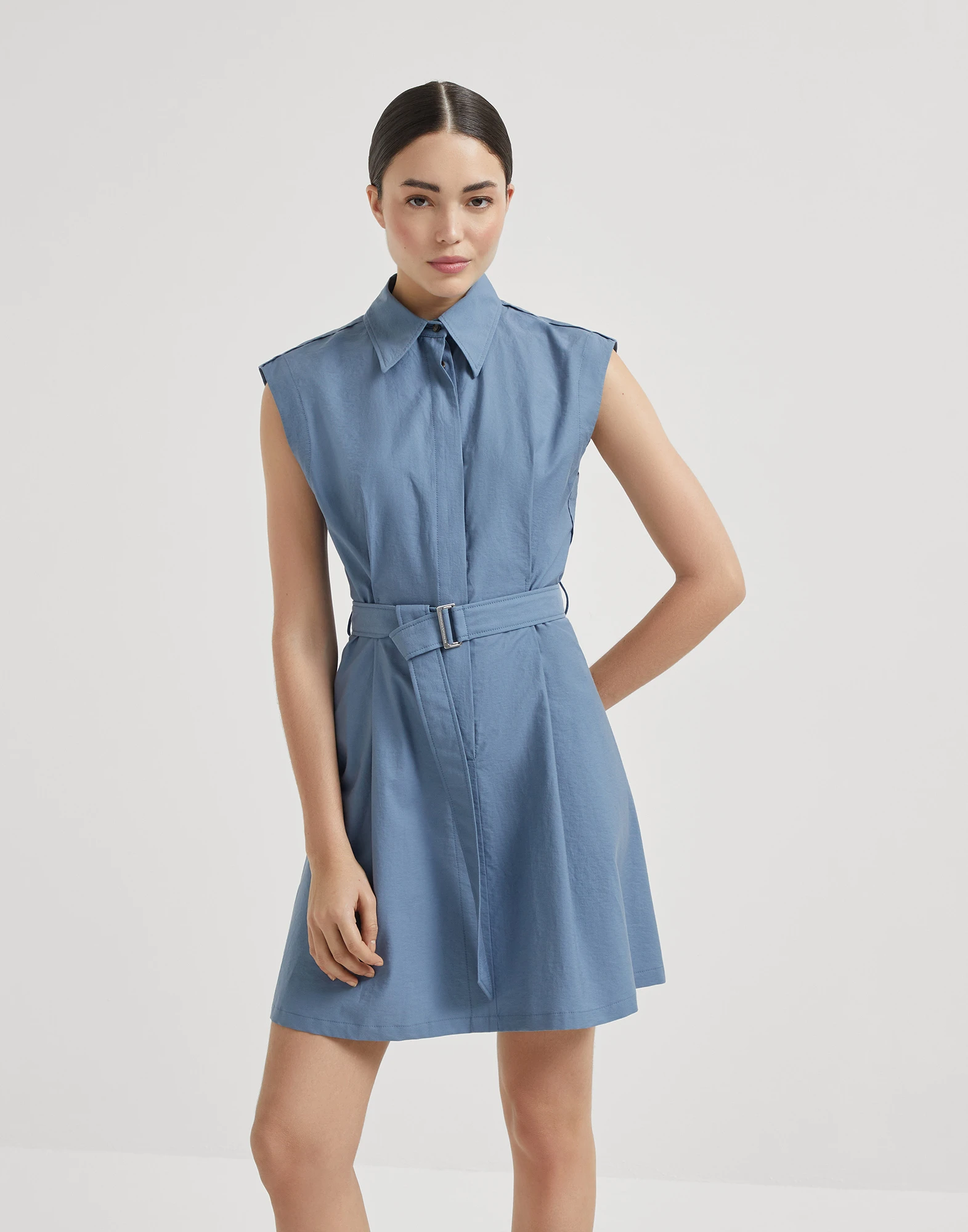 Mini Chemisier dress with monili