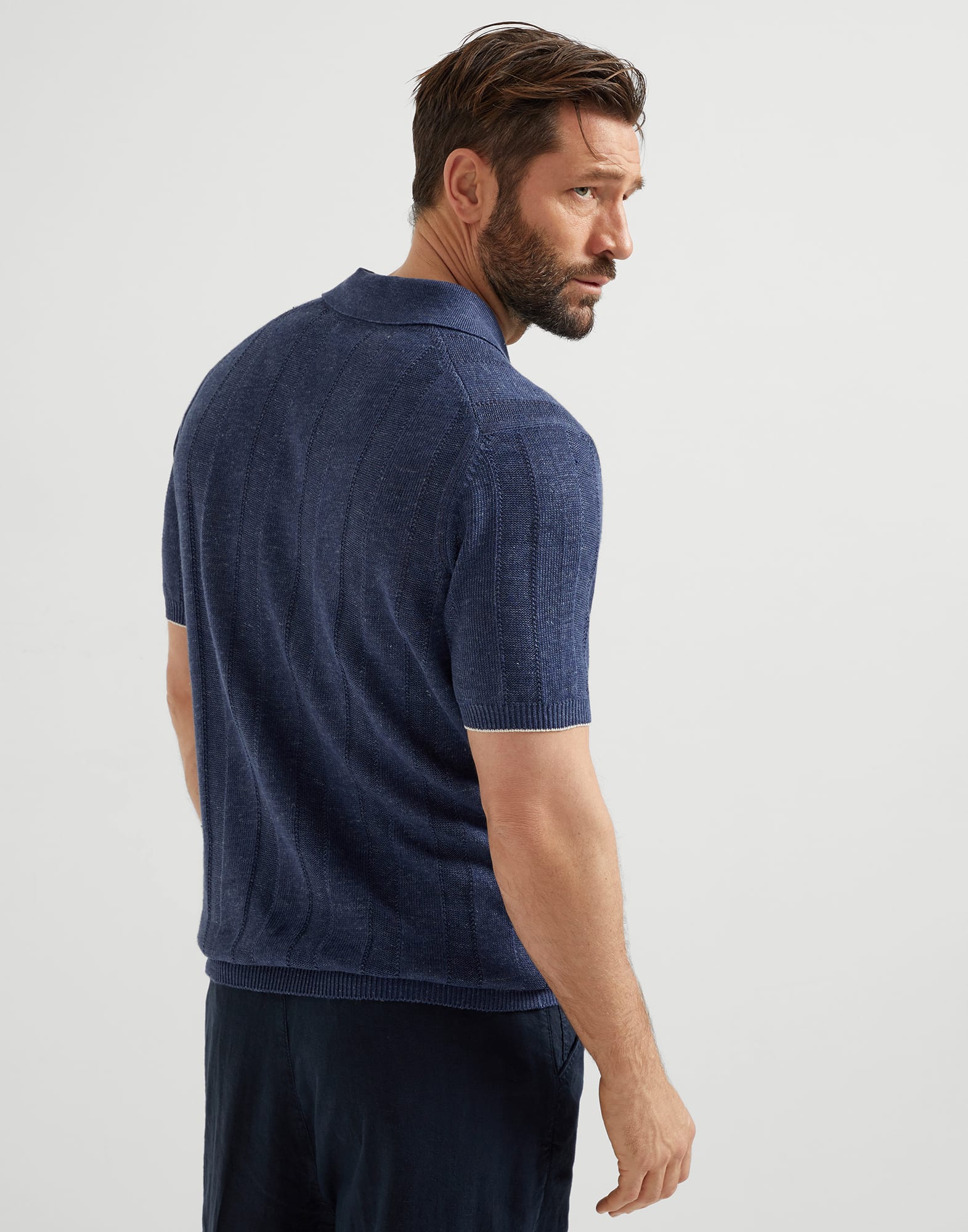 Rib knit polo