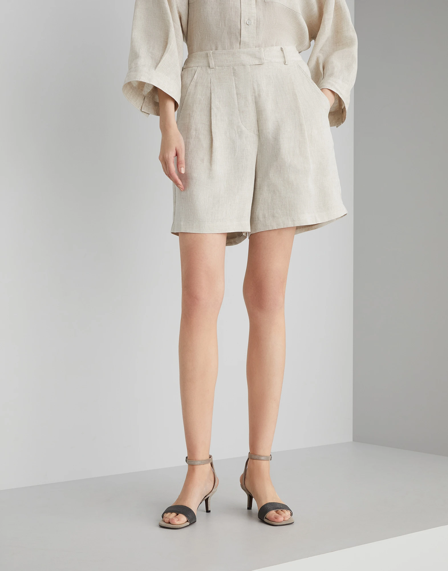 Lessive linen baggy shorts