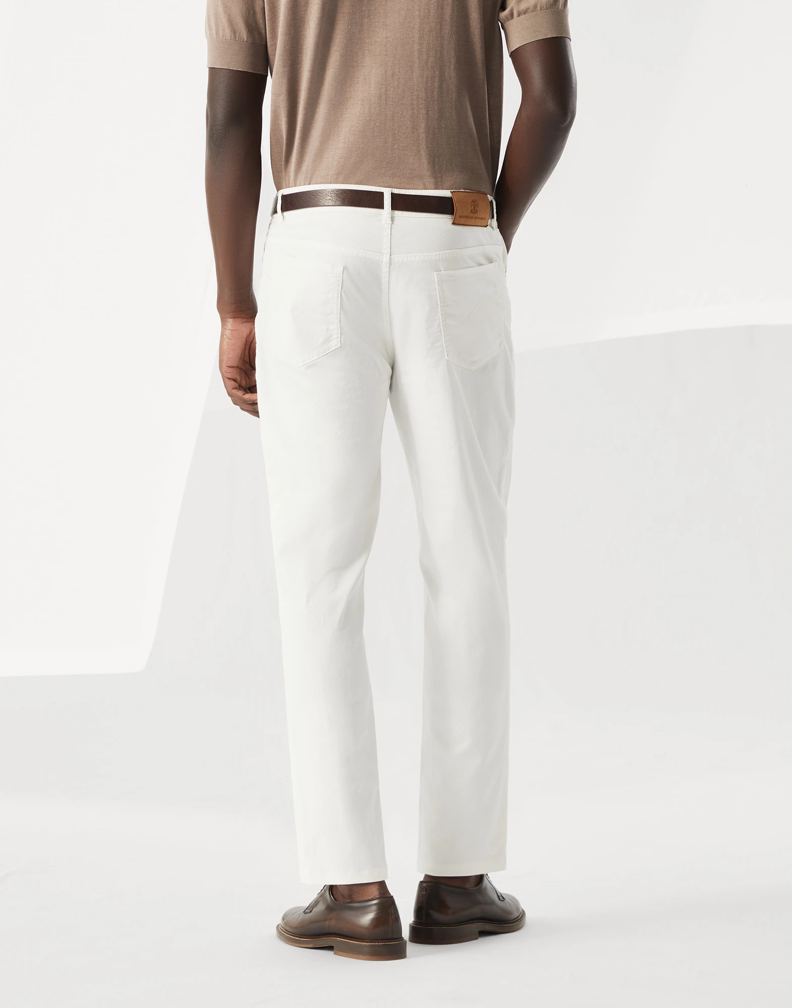 Gabardine garment dyed trousers