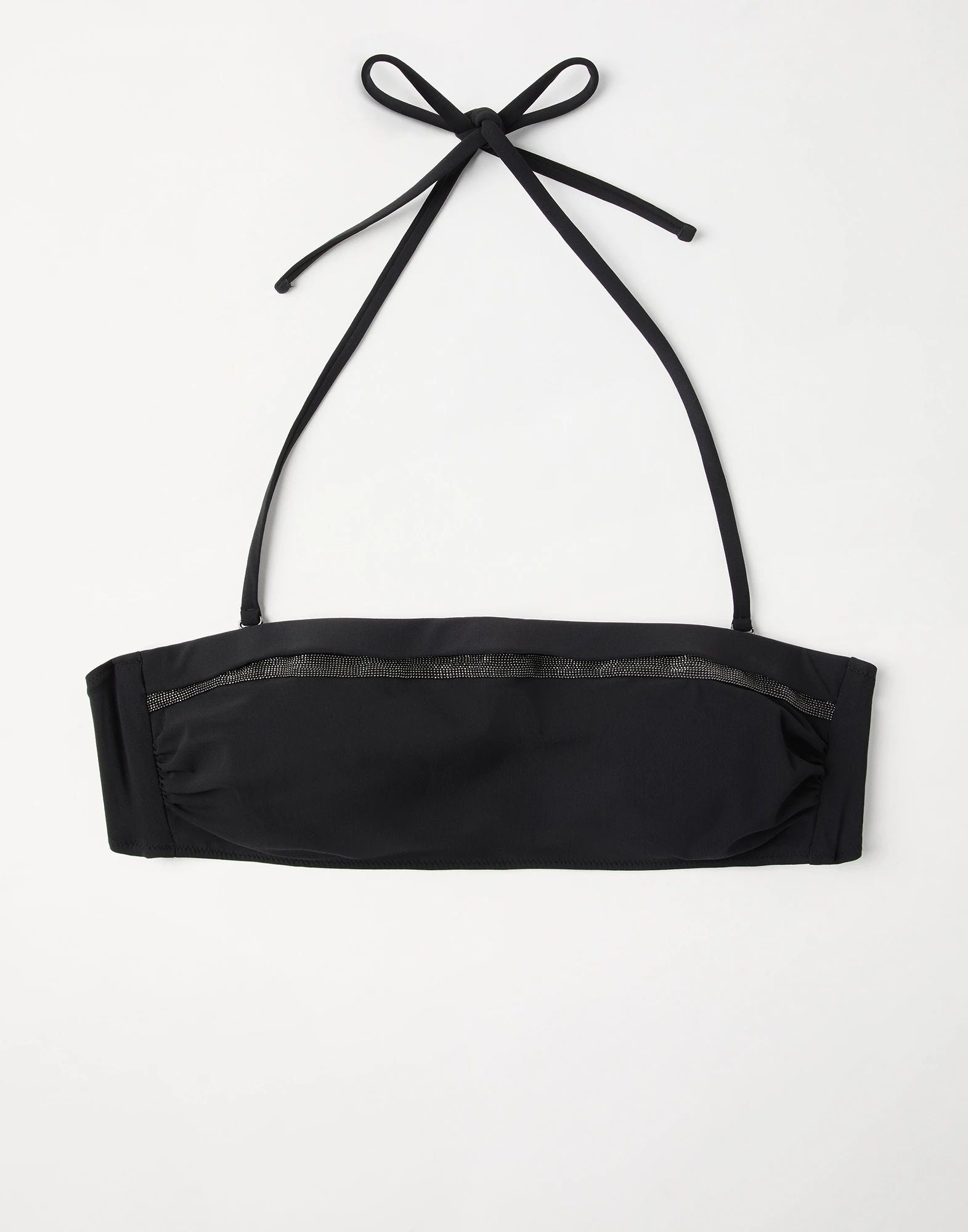 Bikini bandeau top with monili