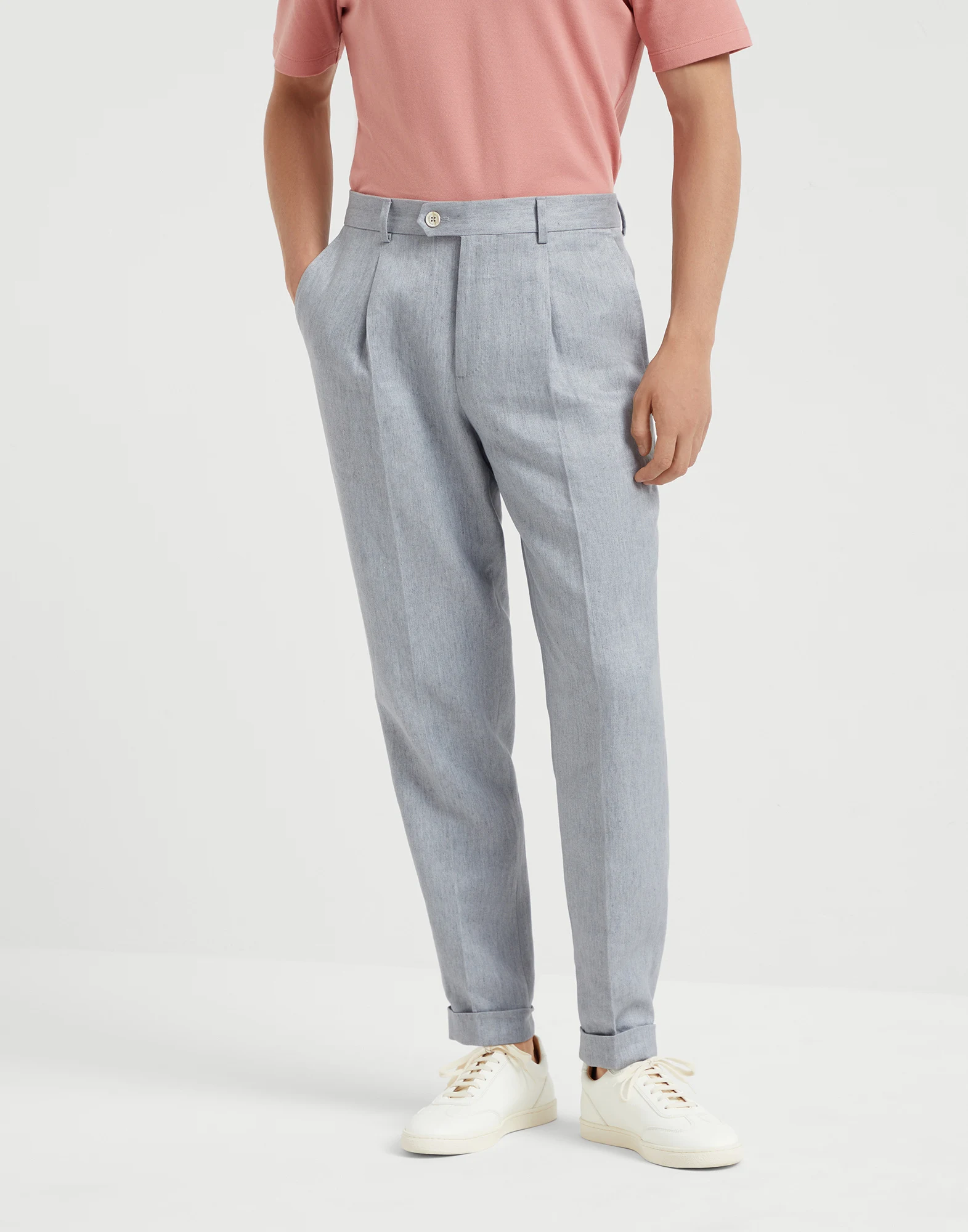 Linen denim trousers