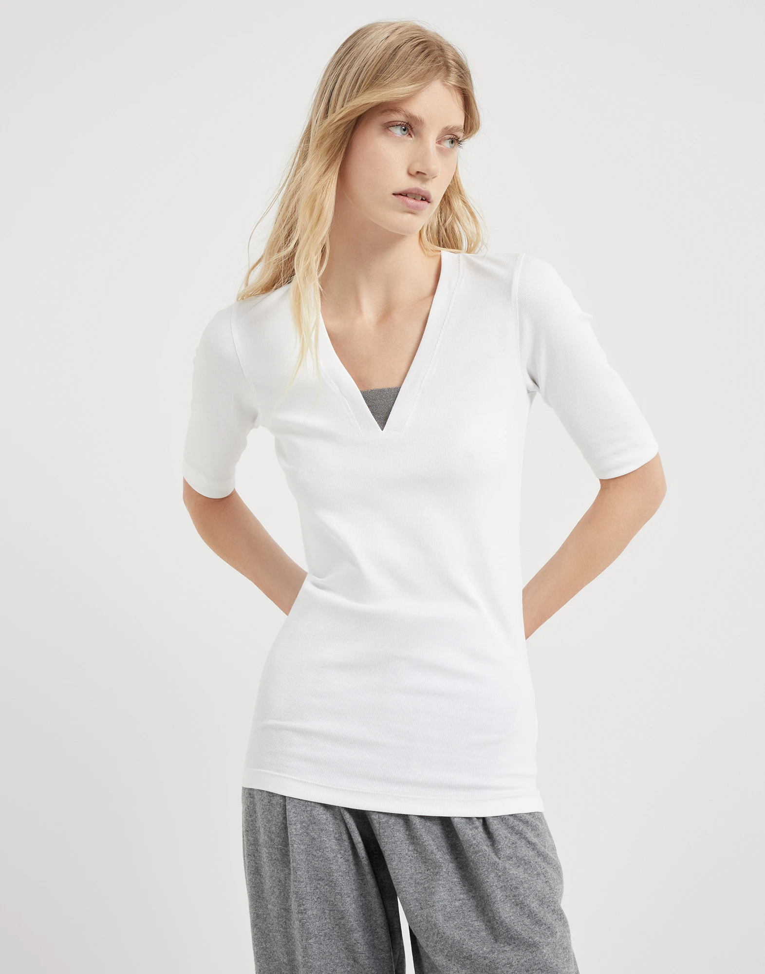 Ribbed jersey T-shirt