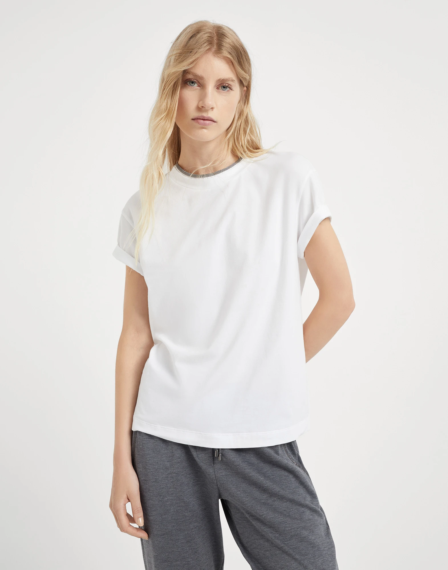 T-shirt with Precious Faux Layering