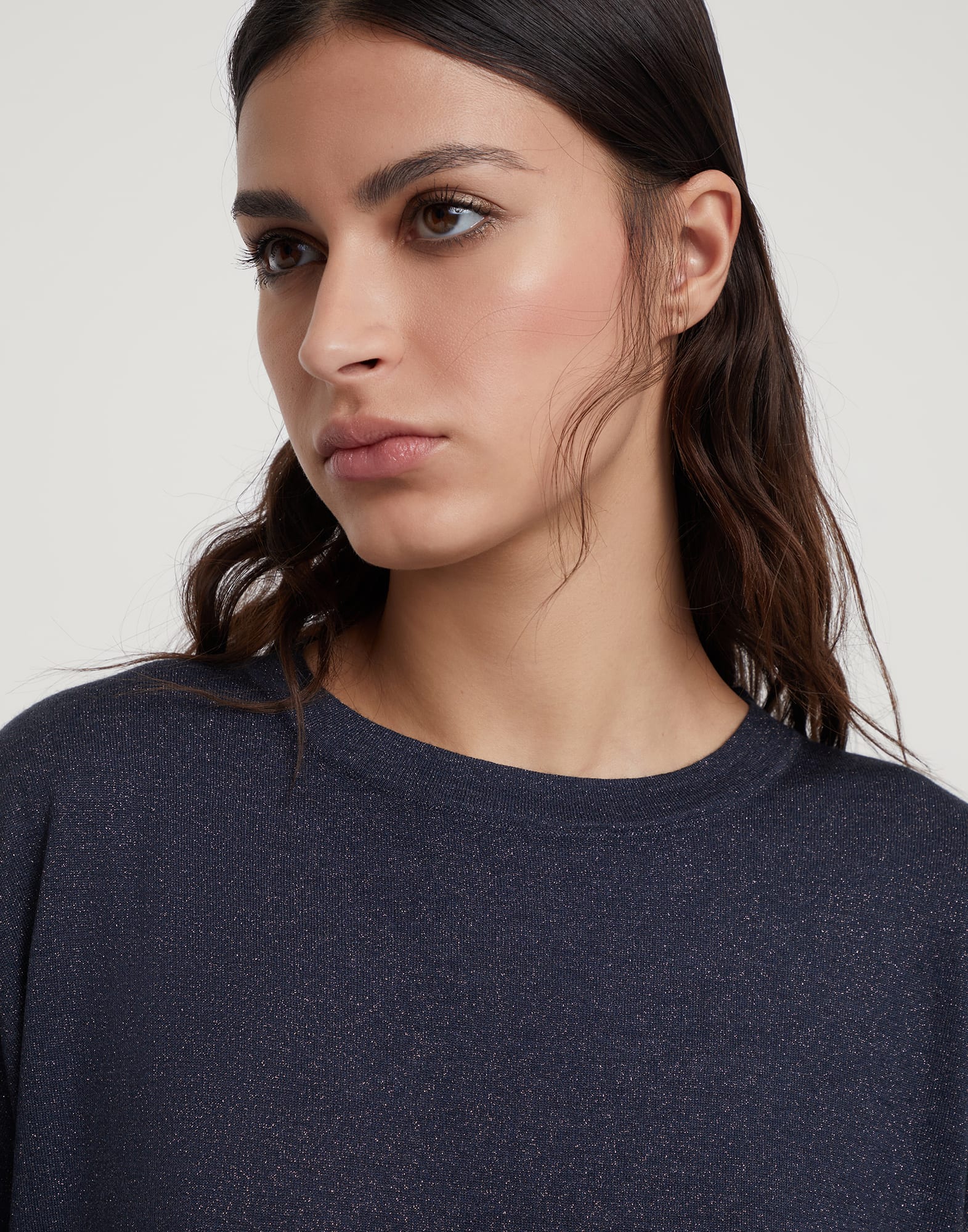 Sparkling cashmere and silk lightweight sweater