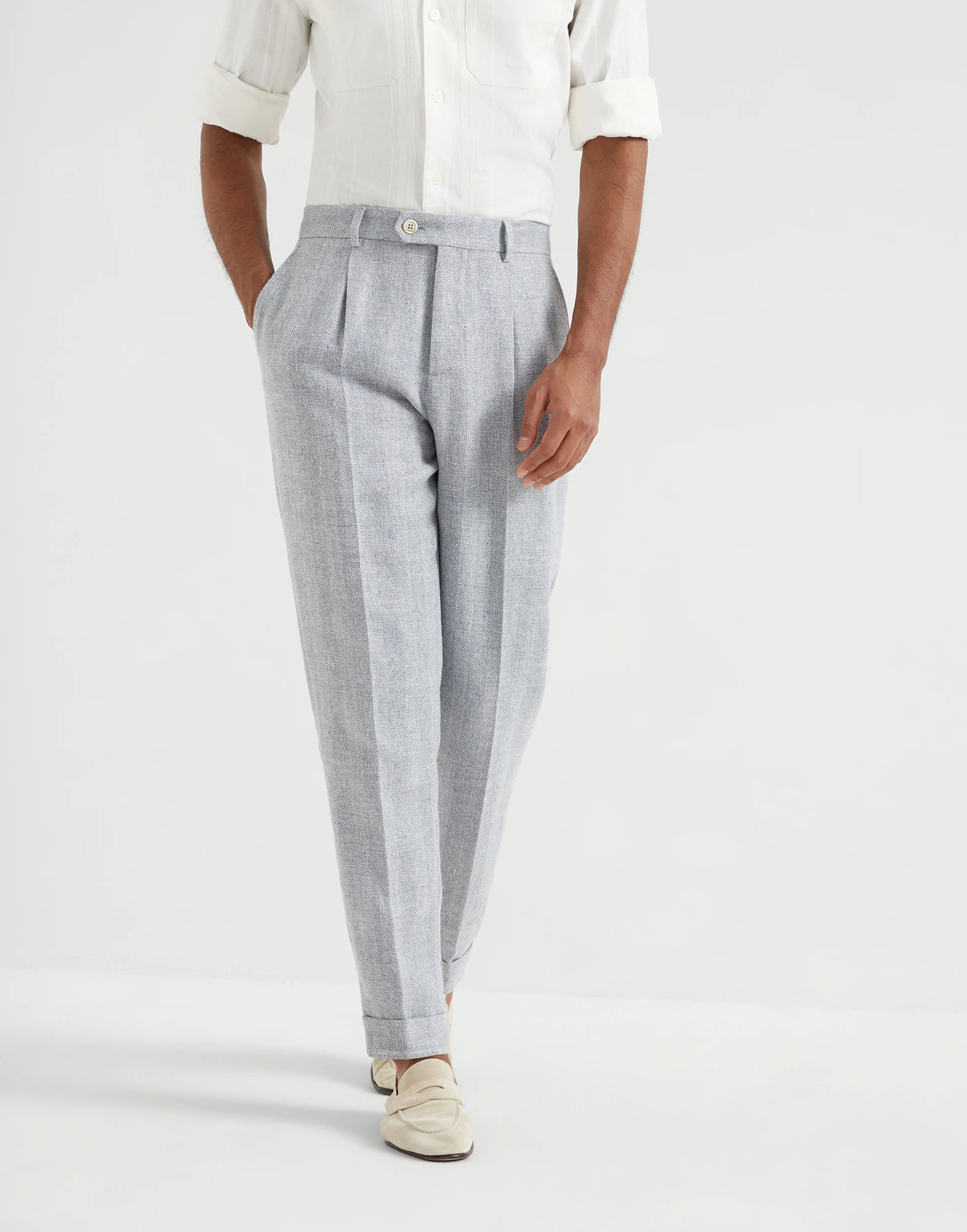 Diagonal twill trousers