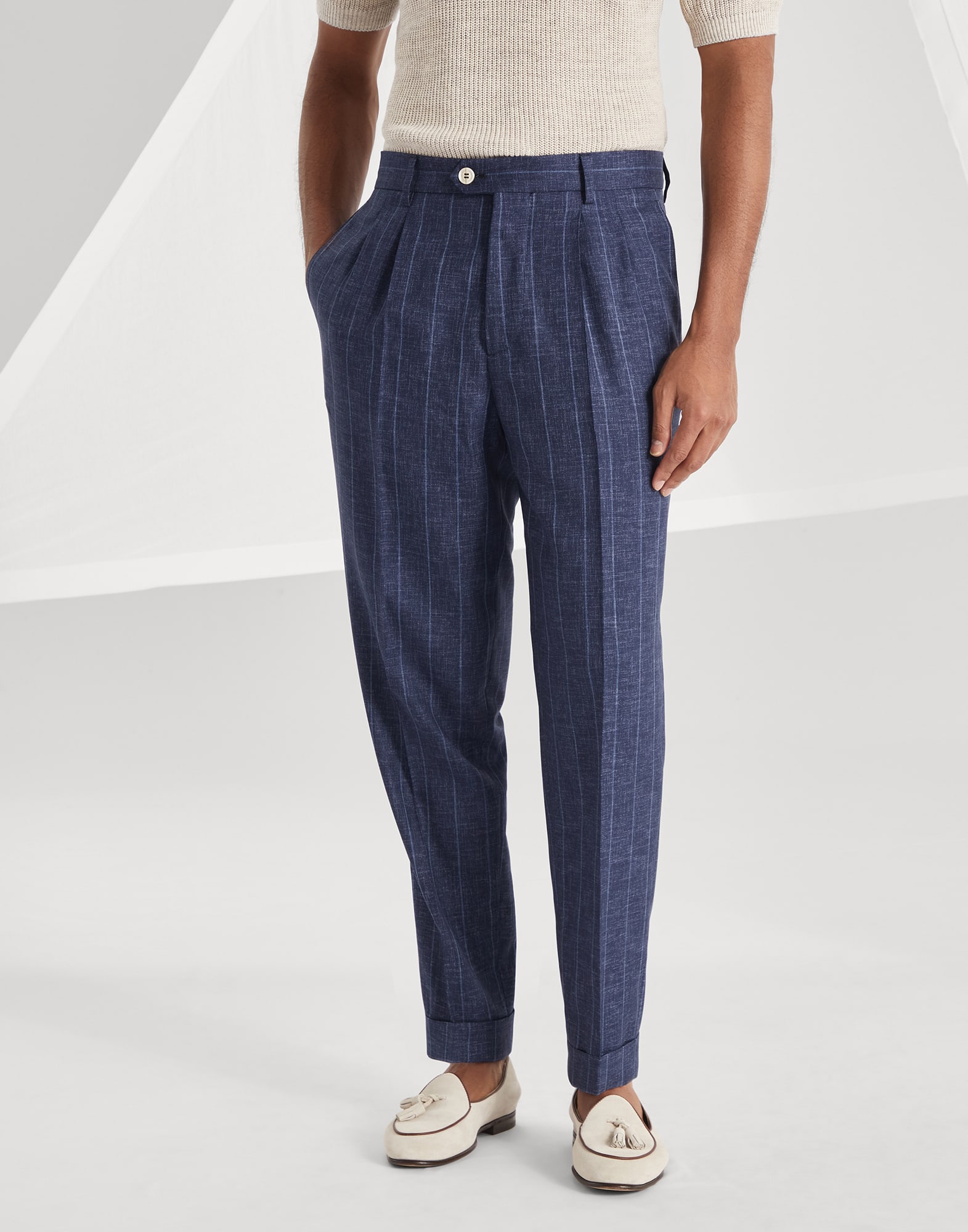 Chalk stripe trousers